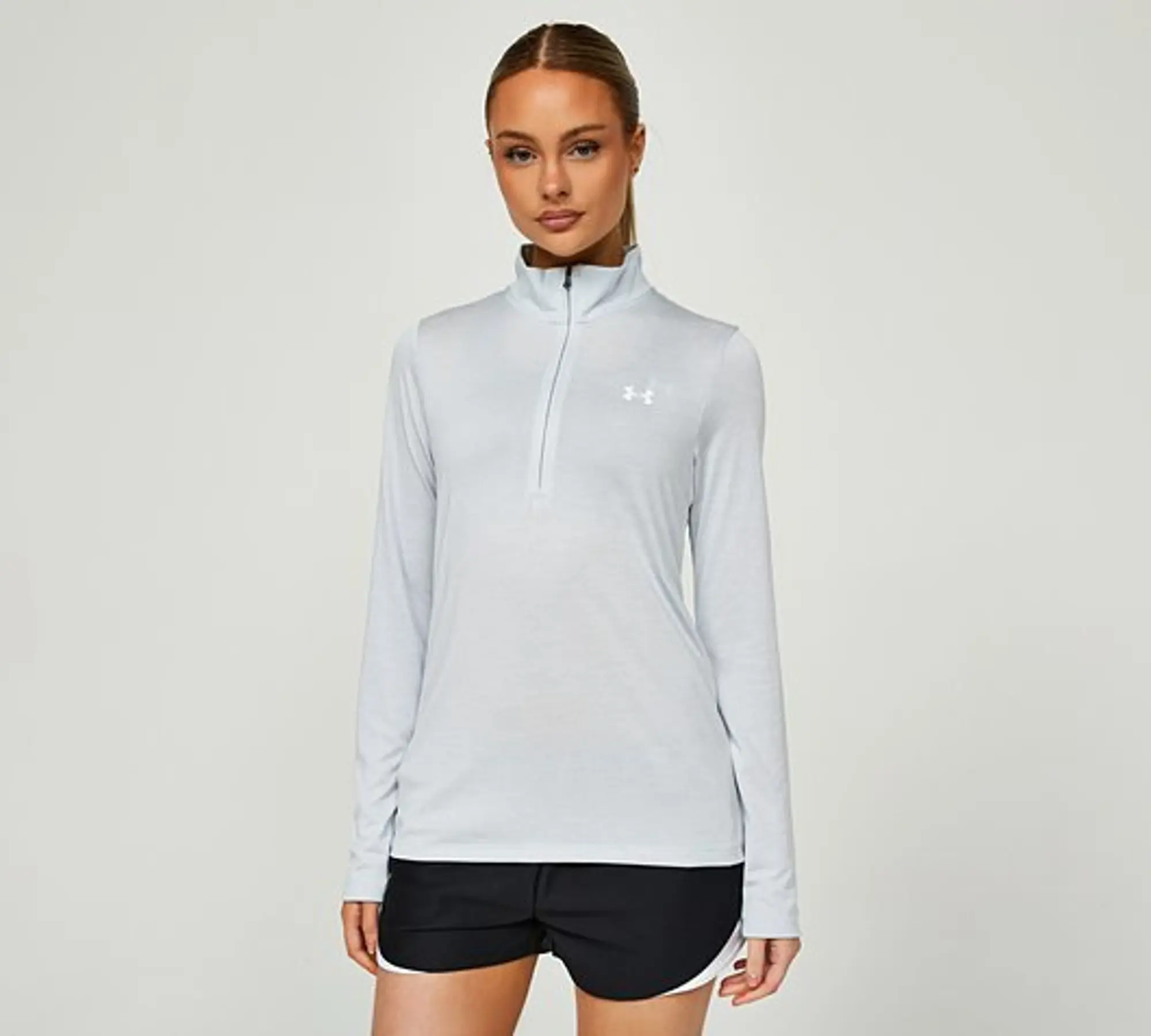 Under Armour Armour Tech Half Zip Top Women s Grey 1384225 014 FOOTY.COM