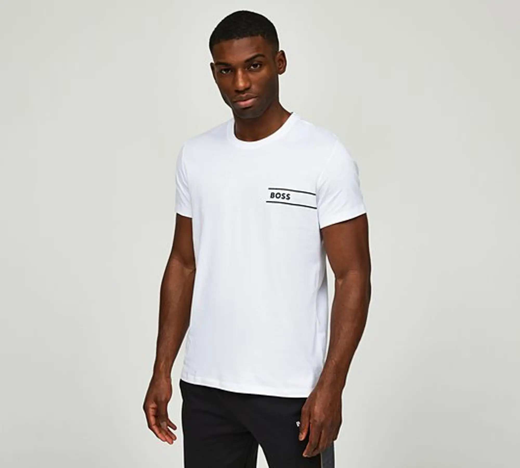 Boss Logo Crew Neck T Shirt - White