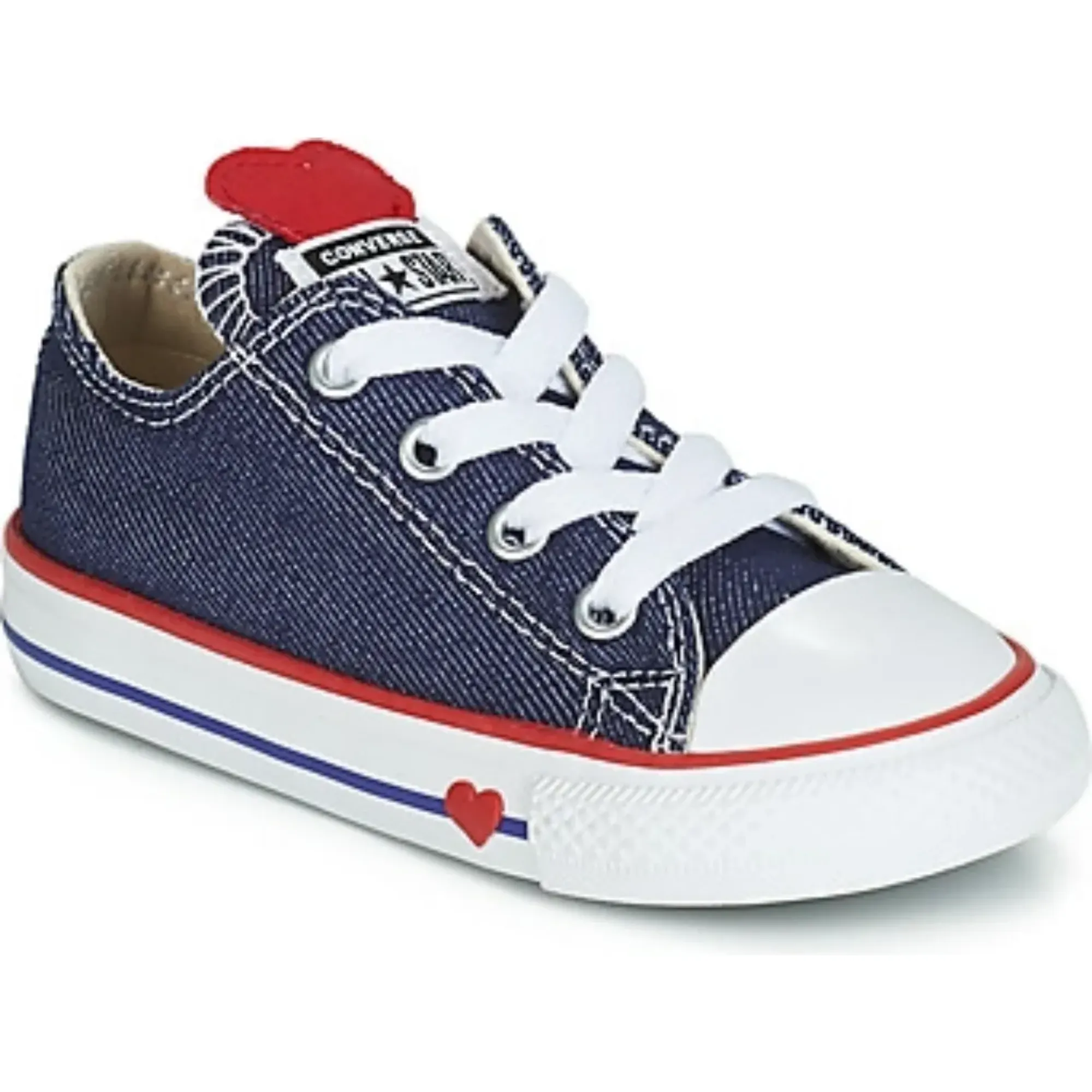 Converse Nursery Chuck Taylor All Star Denim Love Ox Trainer - Navy