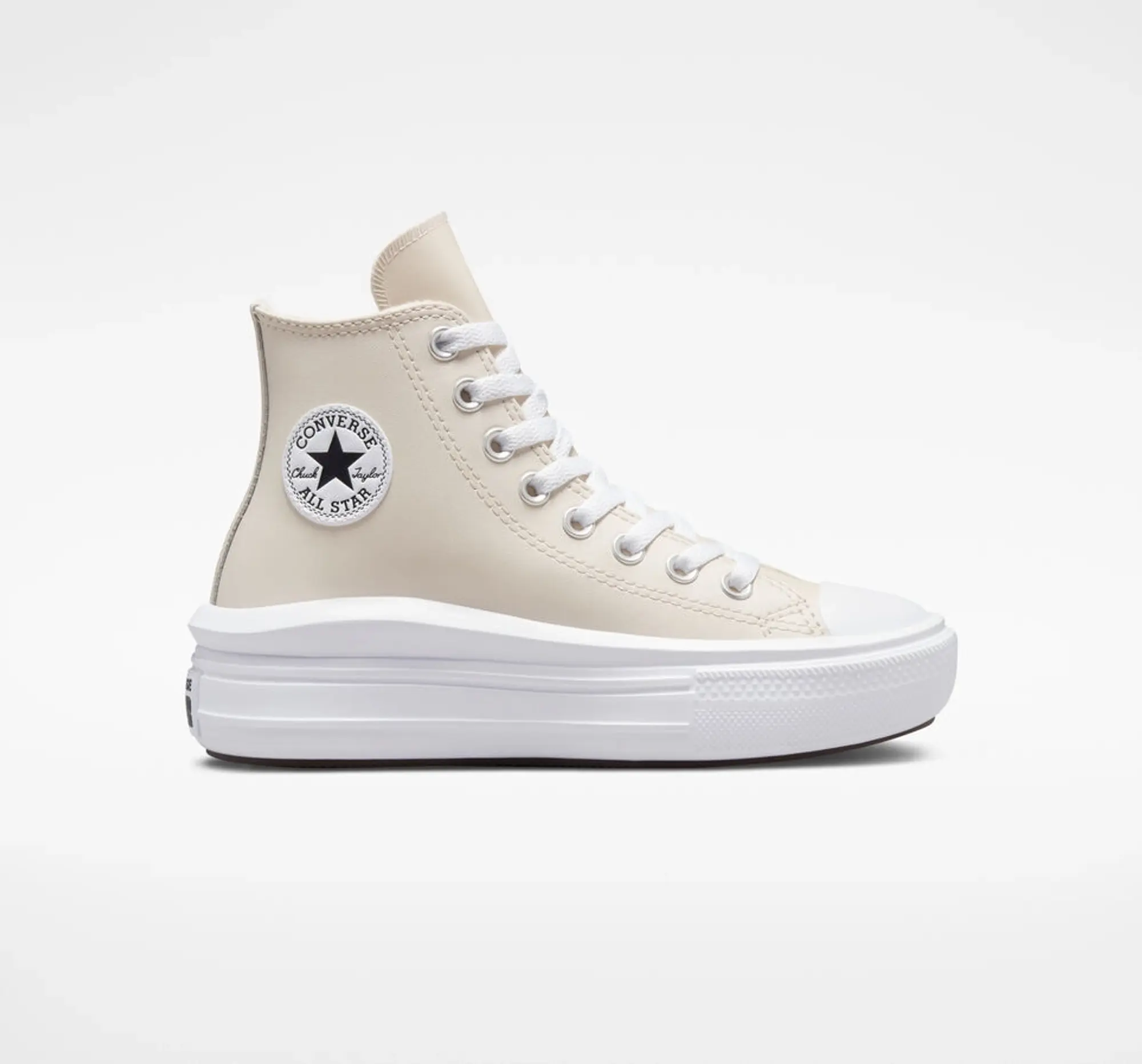 Platform white leather converse online