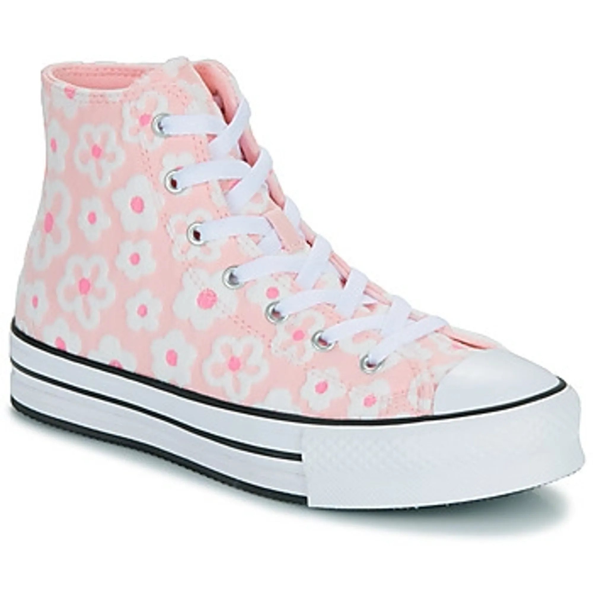 Converse Junior Chuck Taylor All Star Floral Embroidery Hi Lift Trainer - Pink - Size ... - Pink