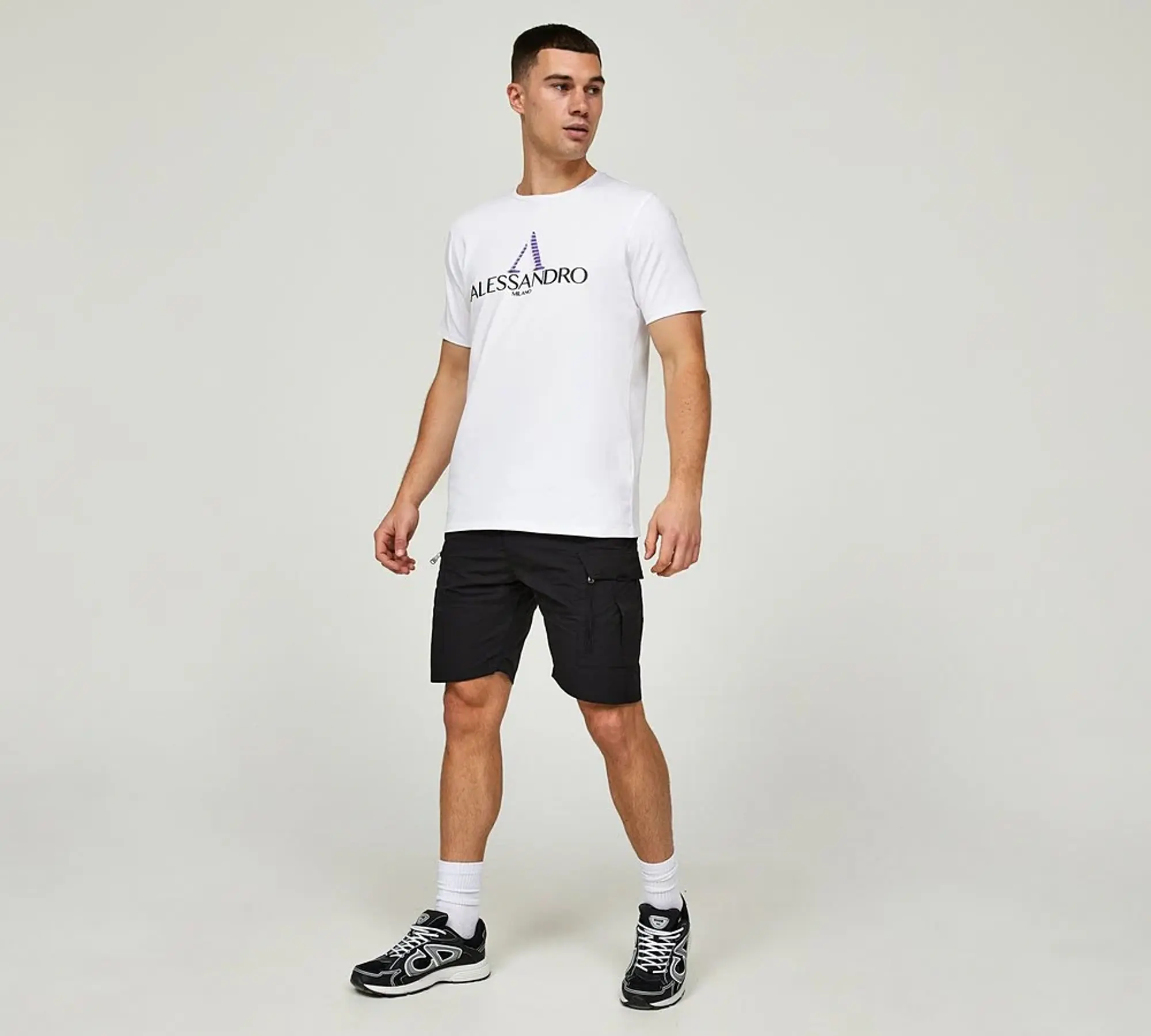 Alessandro Zavetti Soleto Woven Cargo Short - Jet Black