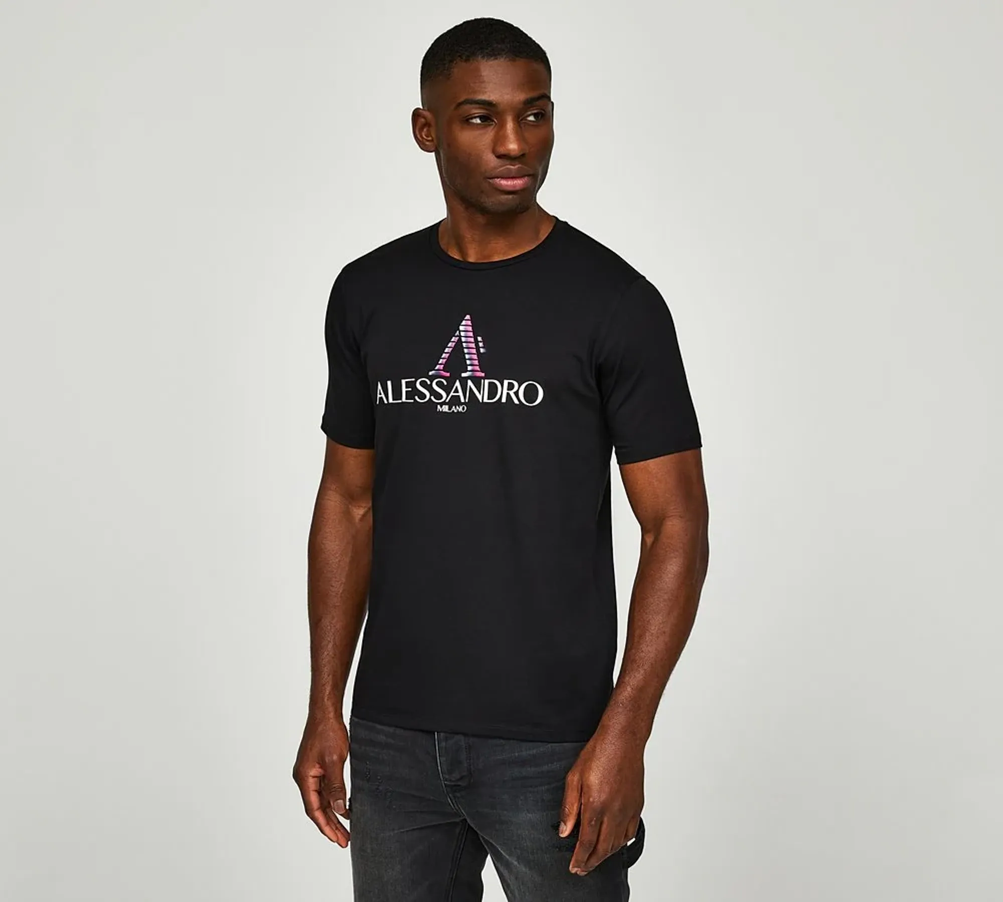 Alessandro Zavetti Visconti T-Shirt Black Size XL Black