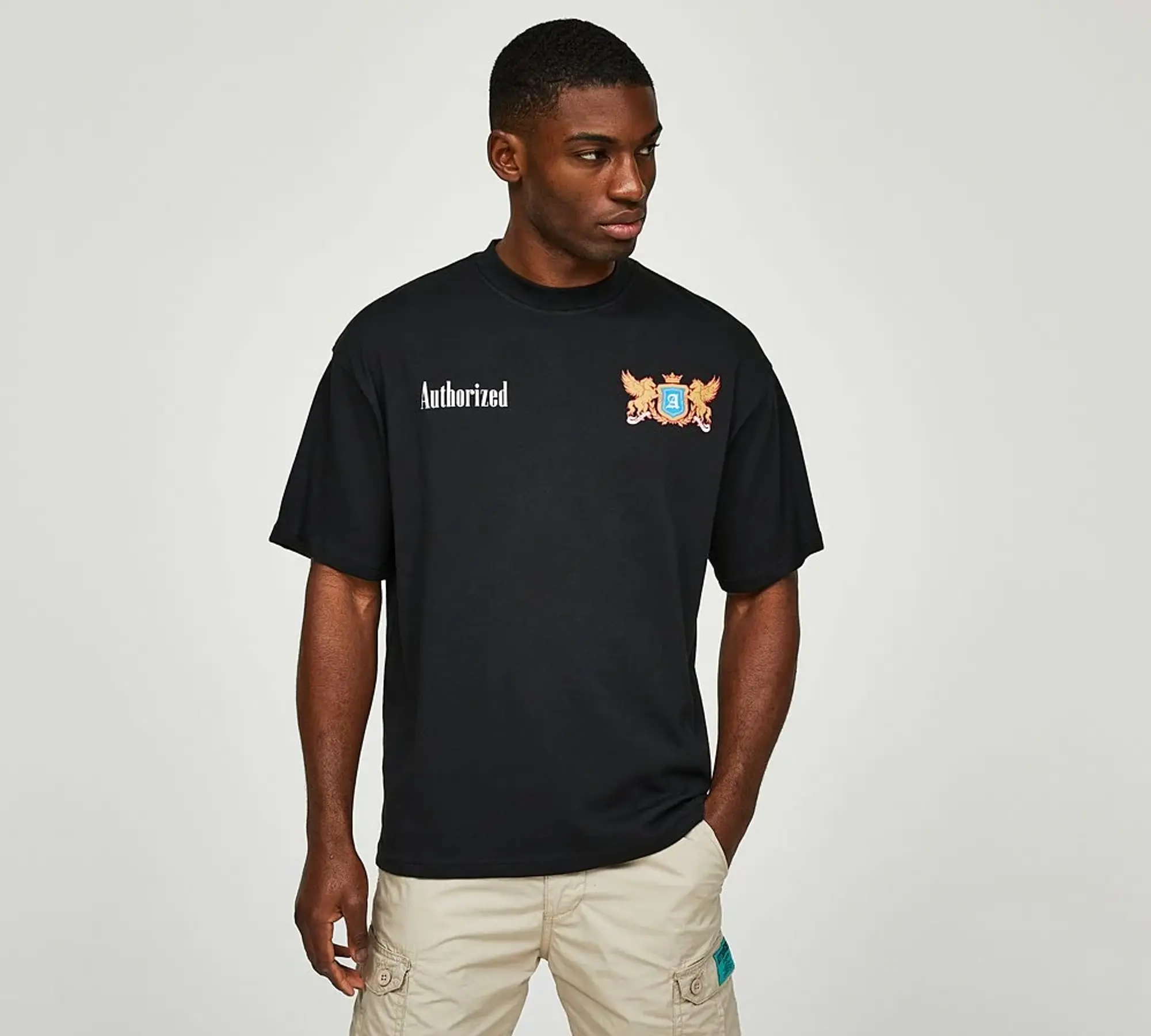 Authorized Shield Graphic Relaxed T-Shirt - Black - Size M - Black