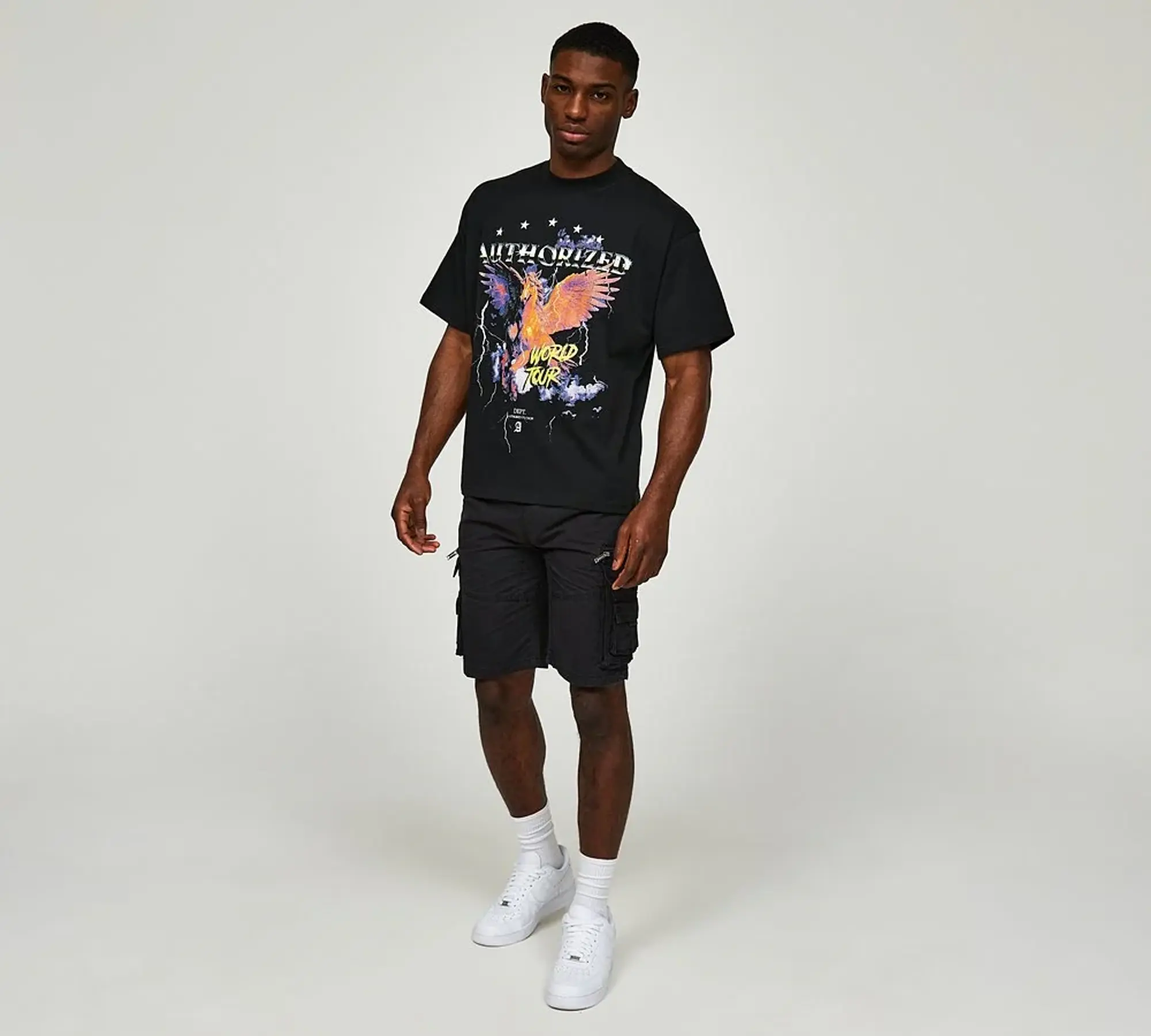 Authorized Atelier Relaxed Fit Cargo Short - Black - Size XL - Black
