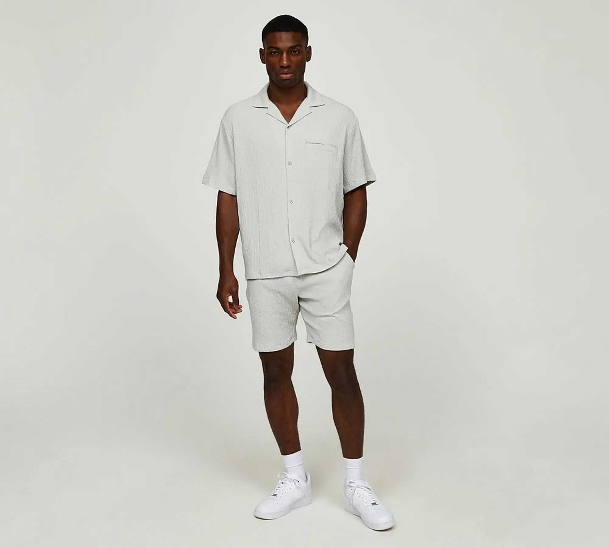 Belier Seersucker Short - Grey - Size 2XL - Grey