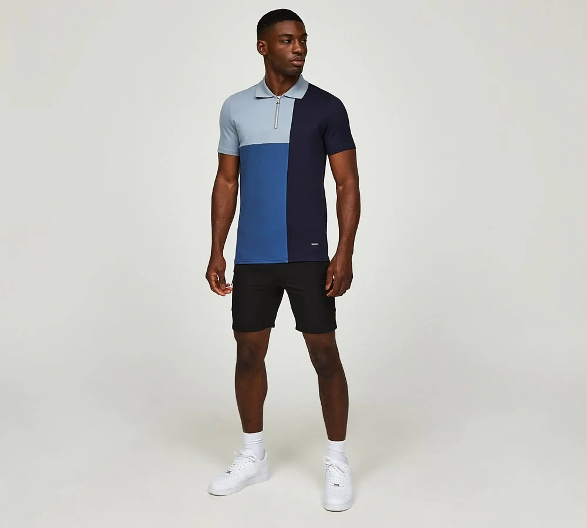 Belier Cut and Sew Polo Shirt - Blue - Size 2XL - Blue