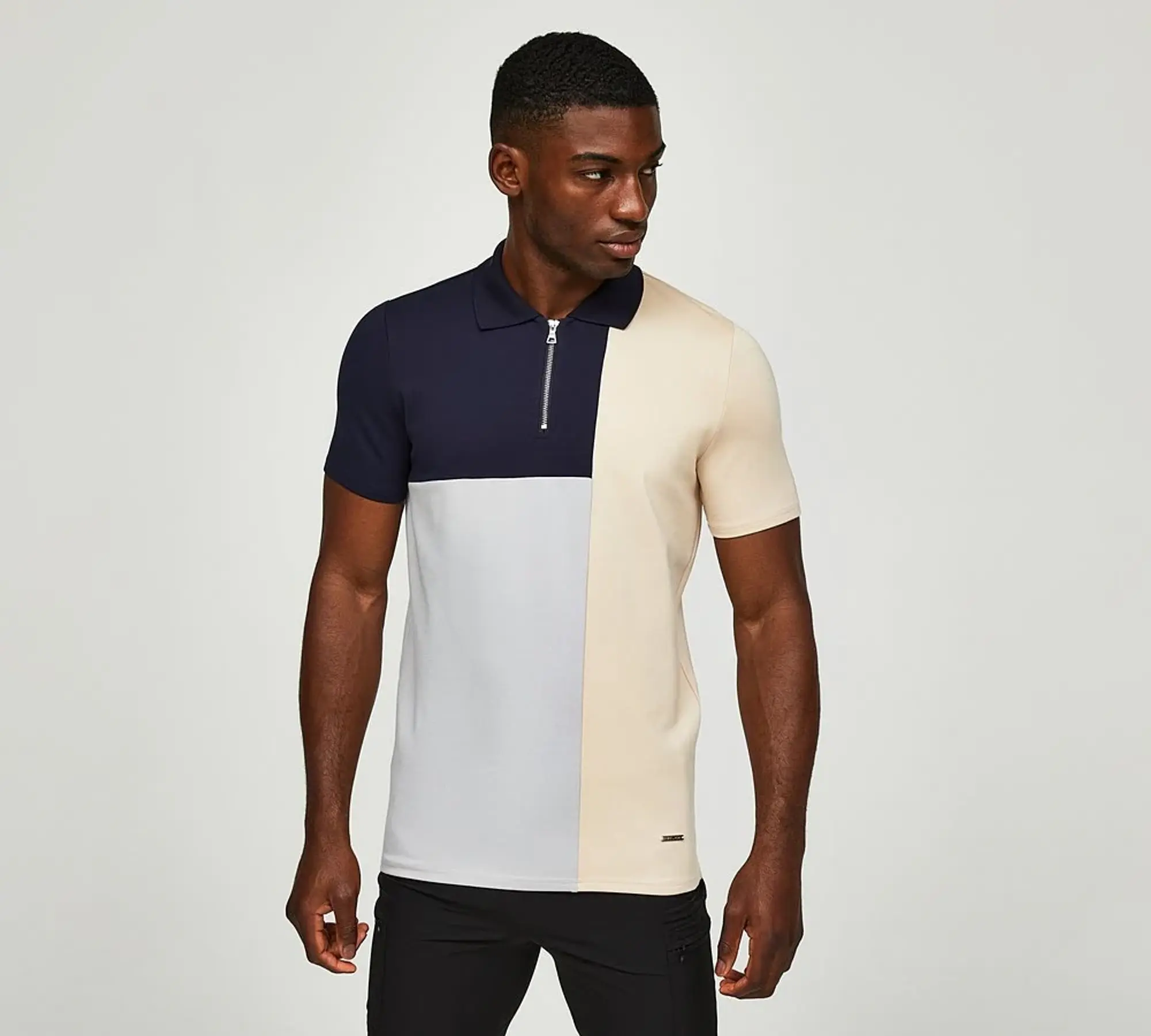 Belier Cut and Sew Polo Shirt - Navy - Size XL - Navy