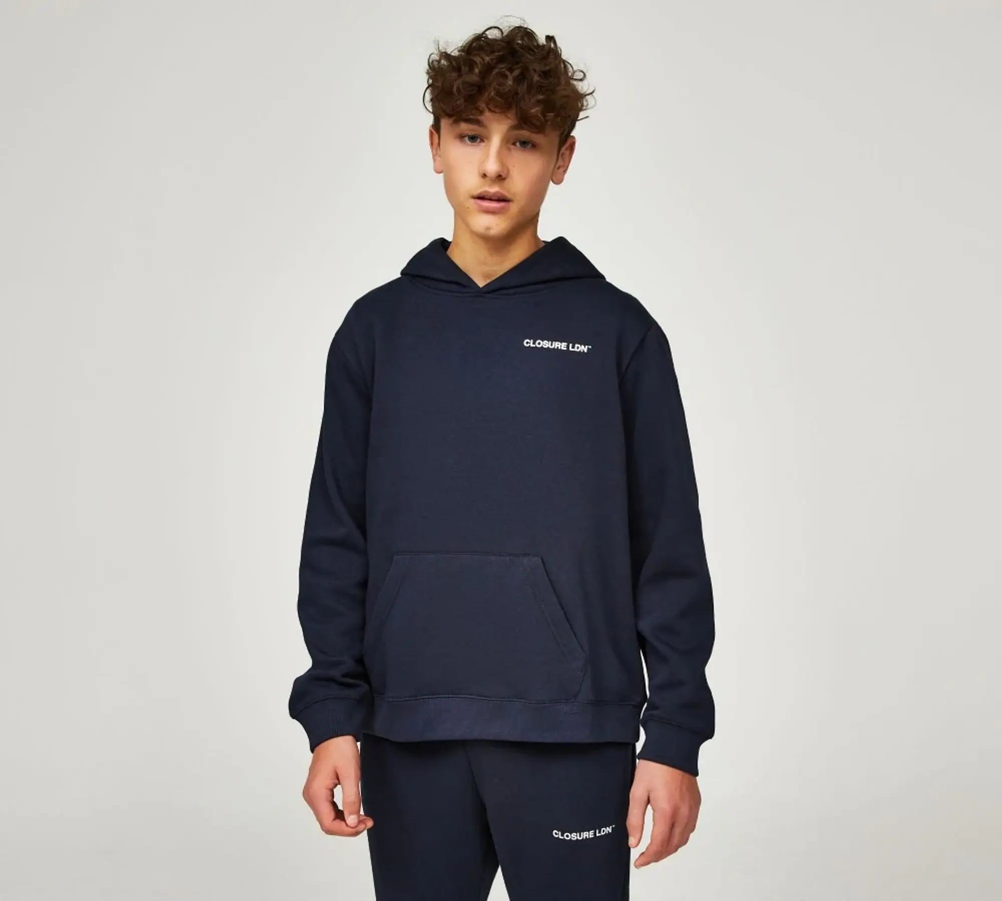Closure London Junior Essential LDN Hoodie - Navy - Size L/B - Navy