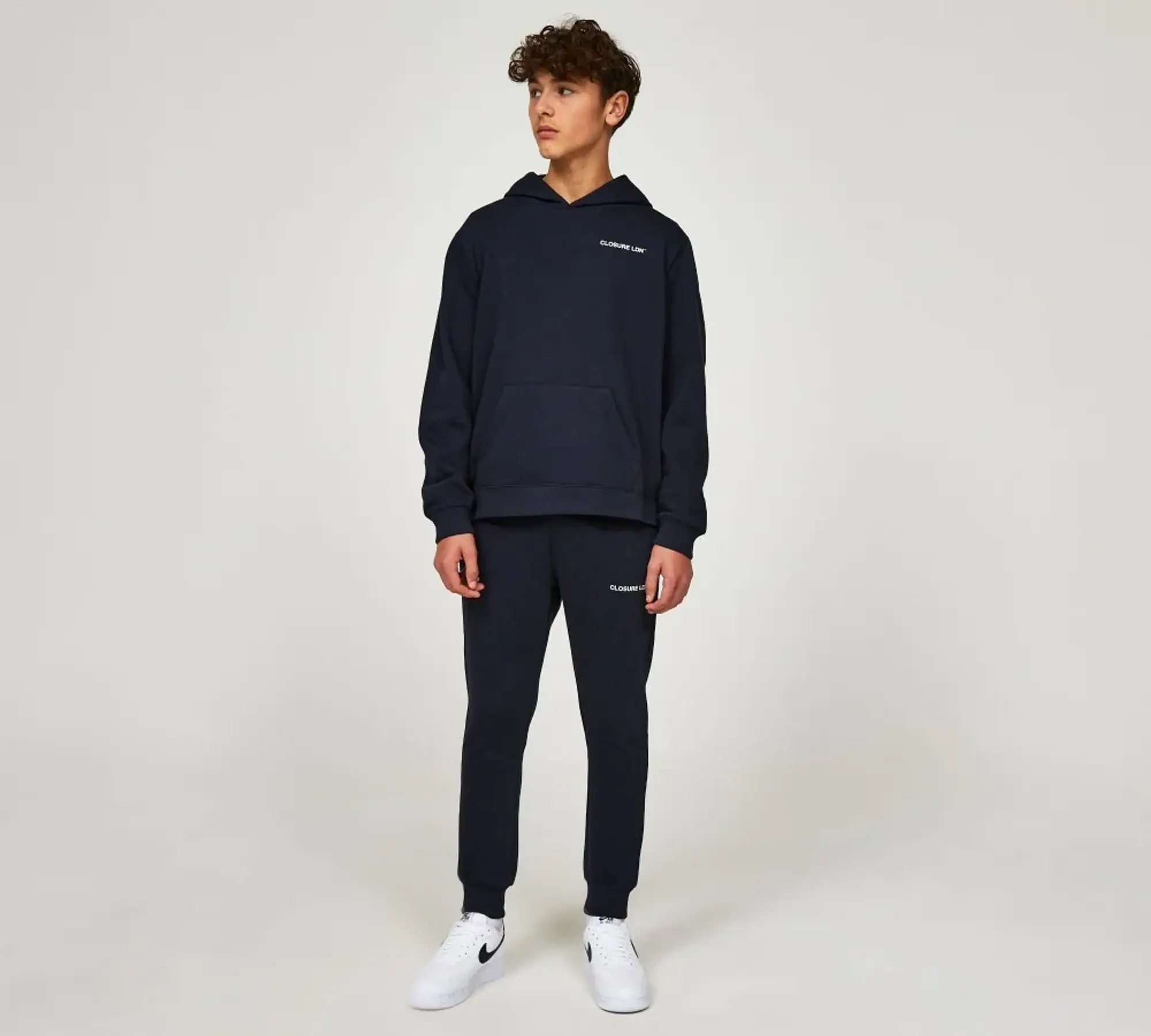 Closure London Junior Essential LDN Hoodie - Navy - Size L/B - Navy