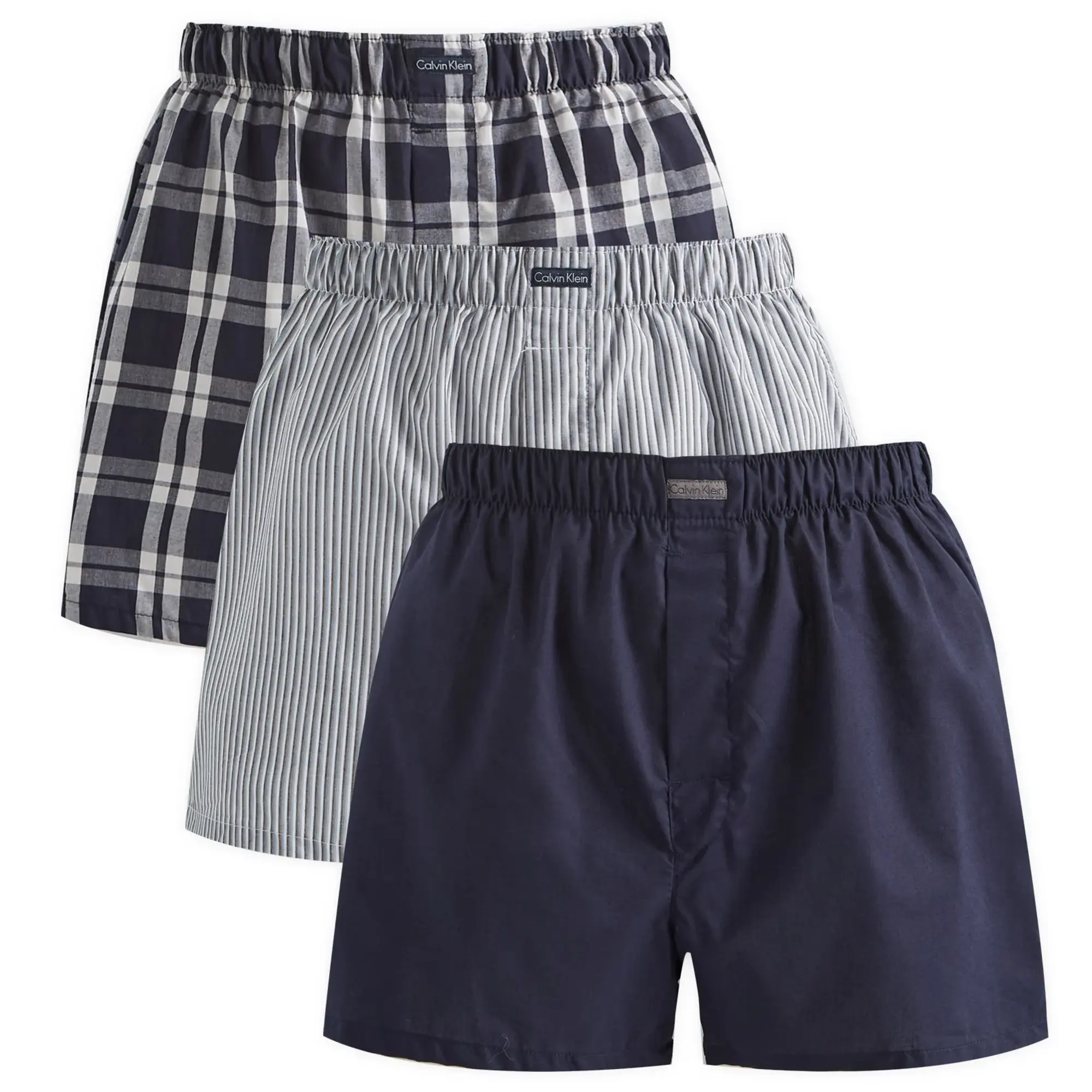 Calvin Klein CK Underwear Woven Boxer - 3 Pack Tide/Morgan Plaid/Montague Stripe