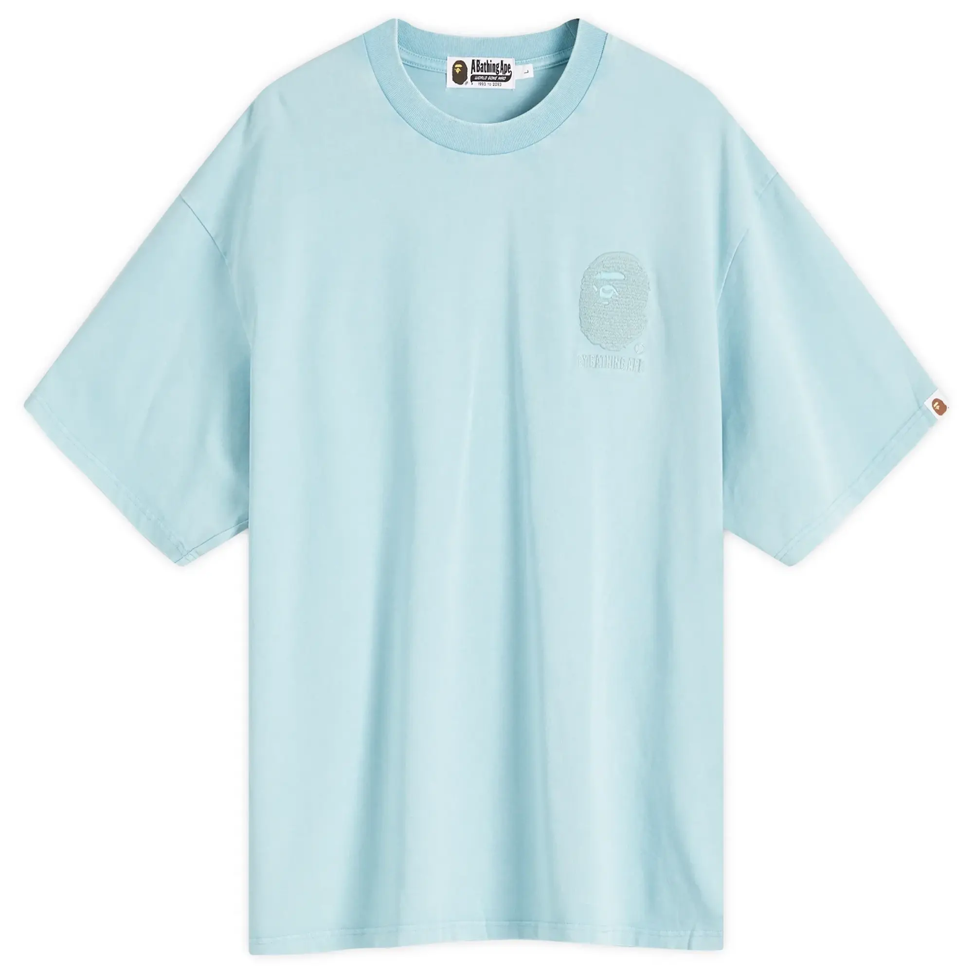 A Bathing Ape Men's One Point Acid Wash T-Shirt Blue