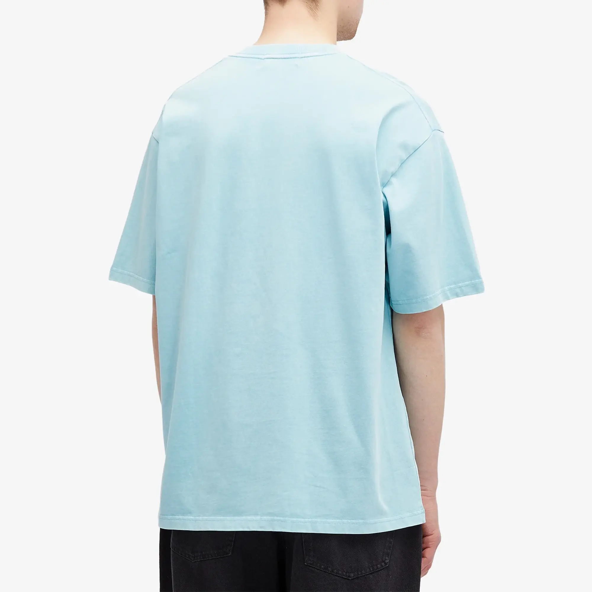 A Bathing Ape Men's One Point Acid Wash T-Shirt Blue