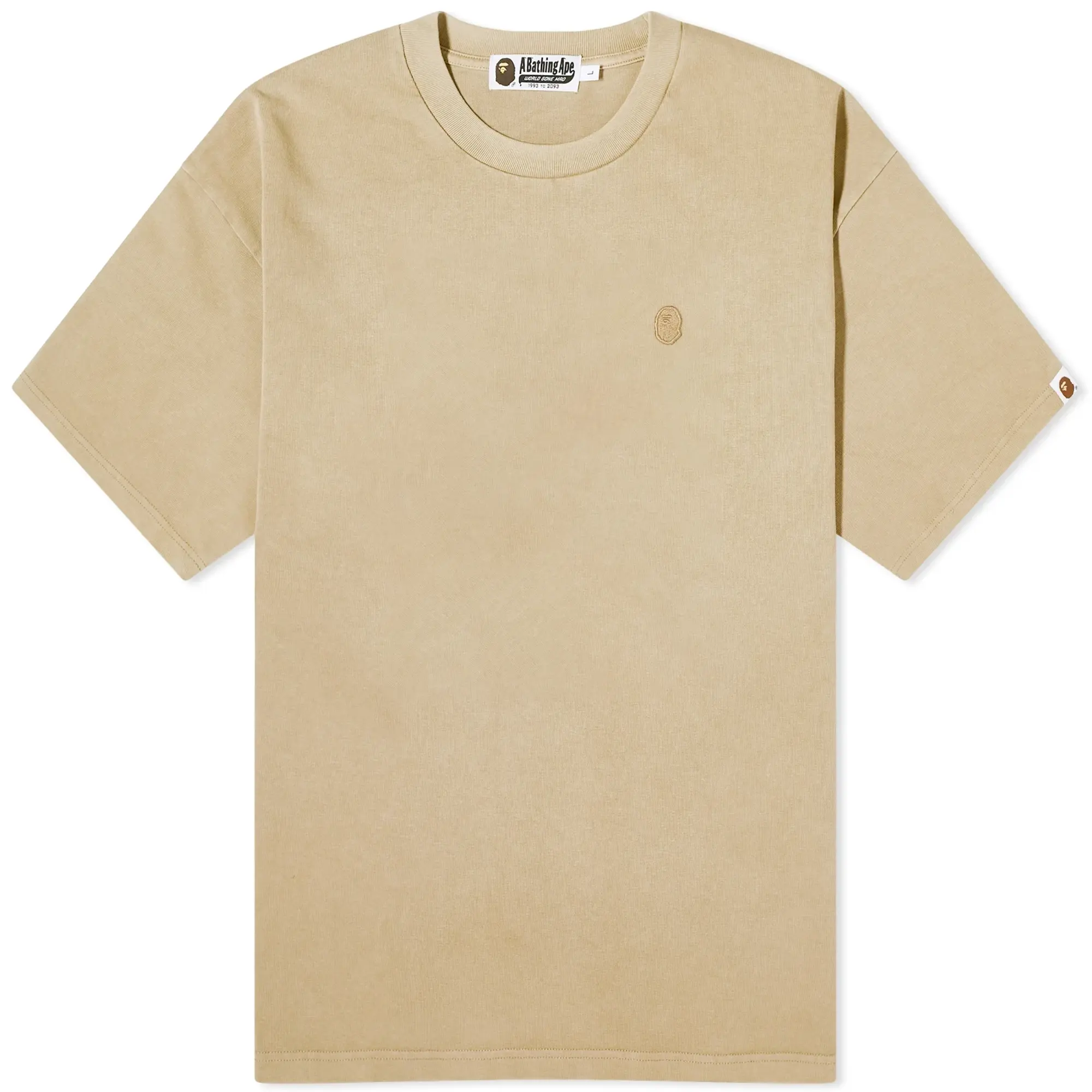 T-Shirt A Bathing Ape Ape Head One Point Garment Dyed Pocket Relaxed Fit Tee Beige S
