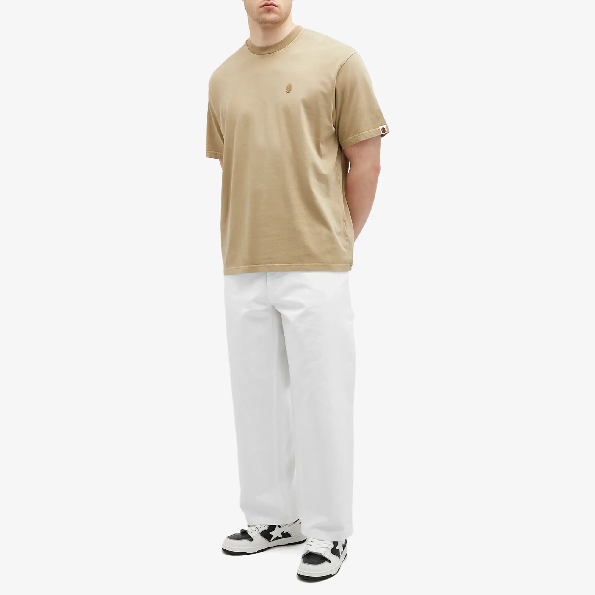 T-Shirt A Bathing Ape Ape Head One Point Garment Dyed Pocket Relaxed Fit Tee Beige S