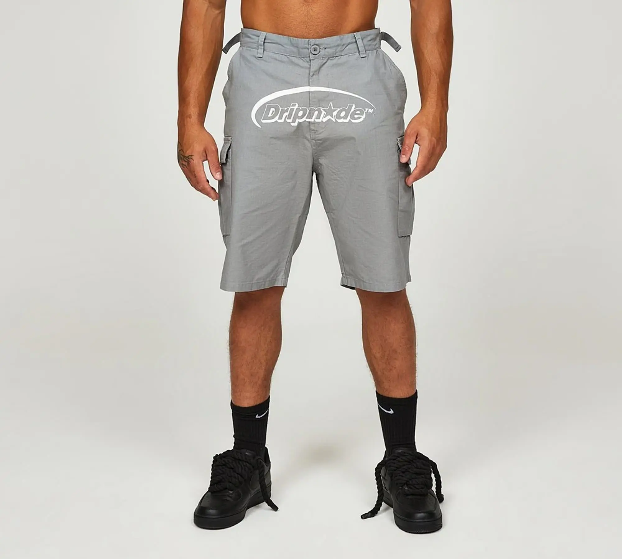 Dripmade Ambush Cargo Short - Grey / White