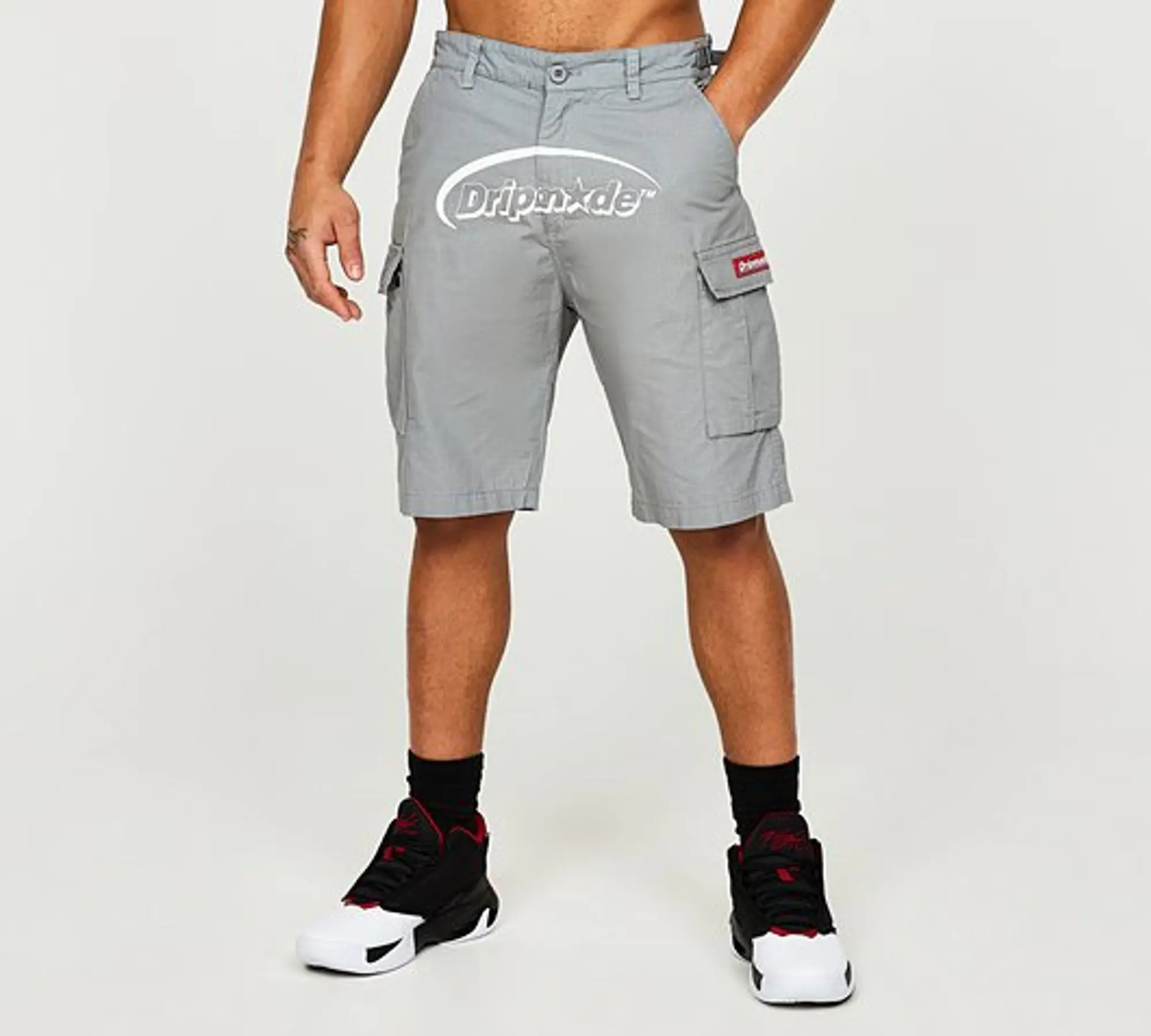 Dripmade Ambush Cargo Short - Grey / White