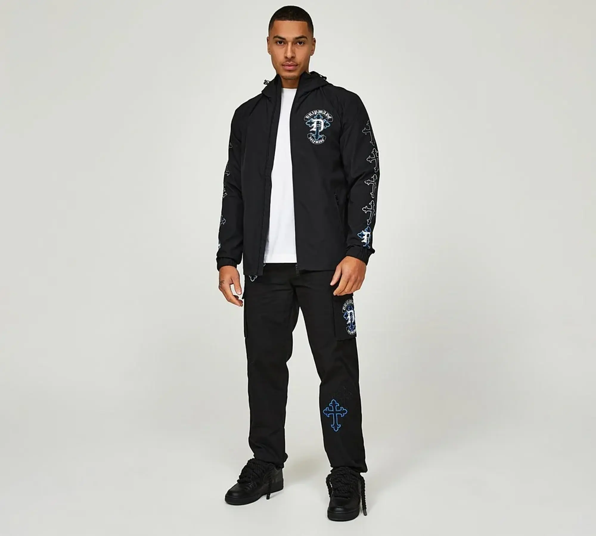 Dripmade Amity Scroll Cargo Pant - Black - Size L - Black