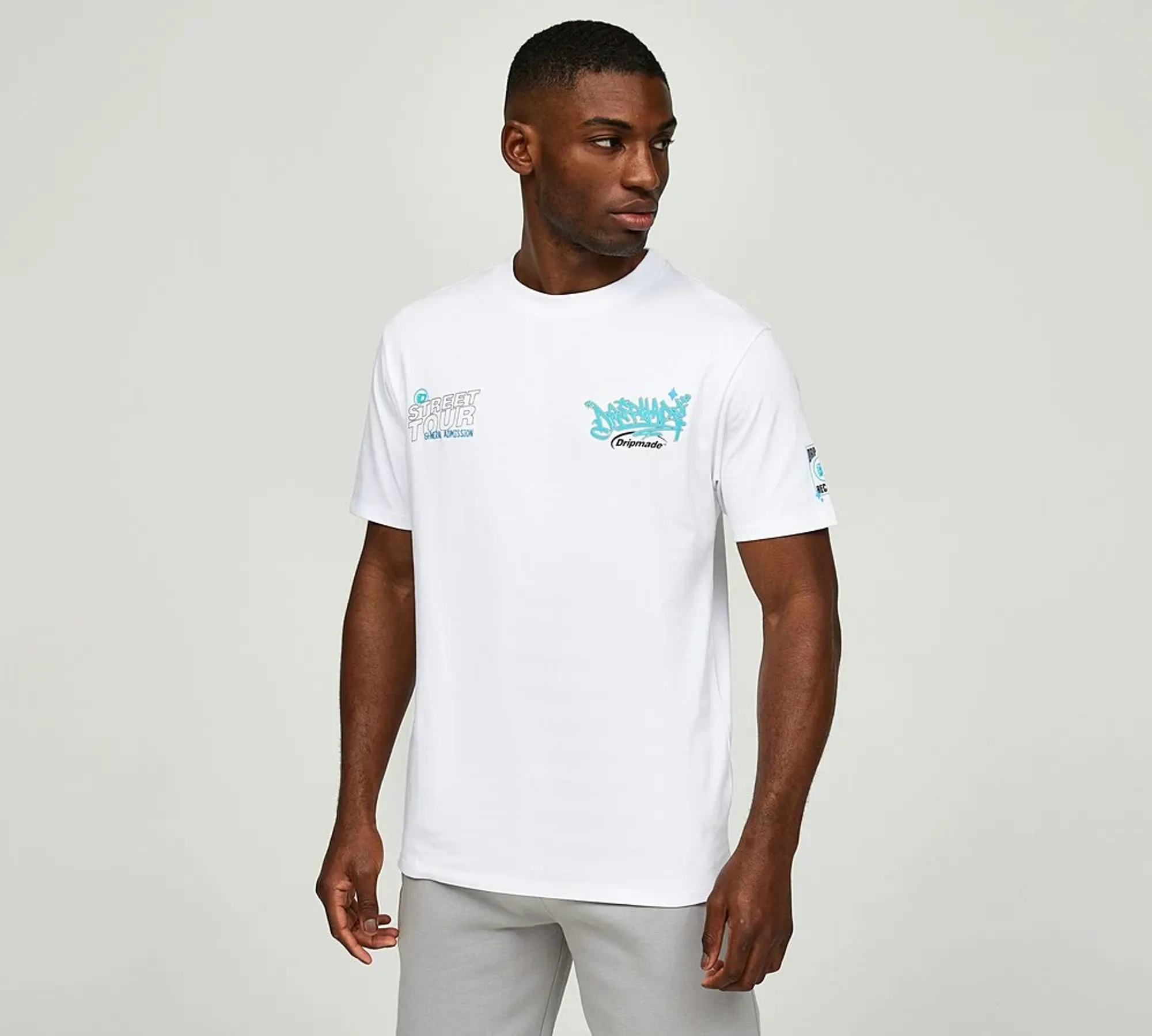 Dripmade Street Tour 2.0 Boxy Fit T-Shirt - White - Size L - White