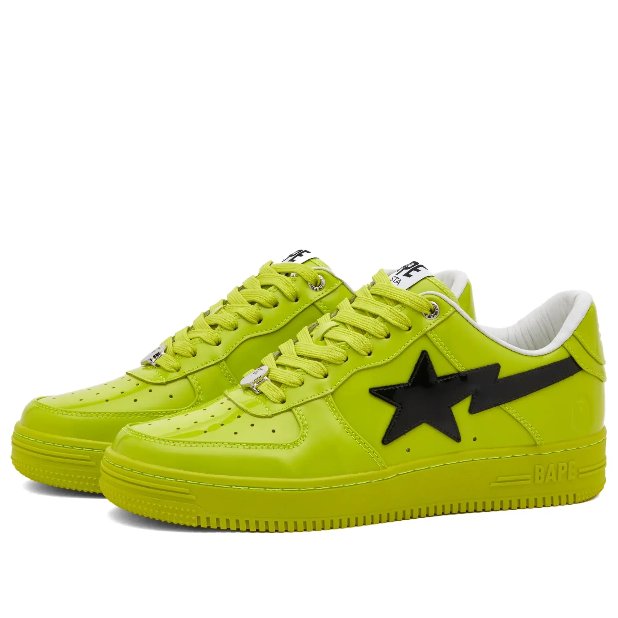 A Bathing Ape Men's BAPE Sta Painted Leather Sneaker Yellow