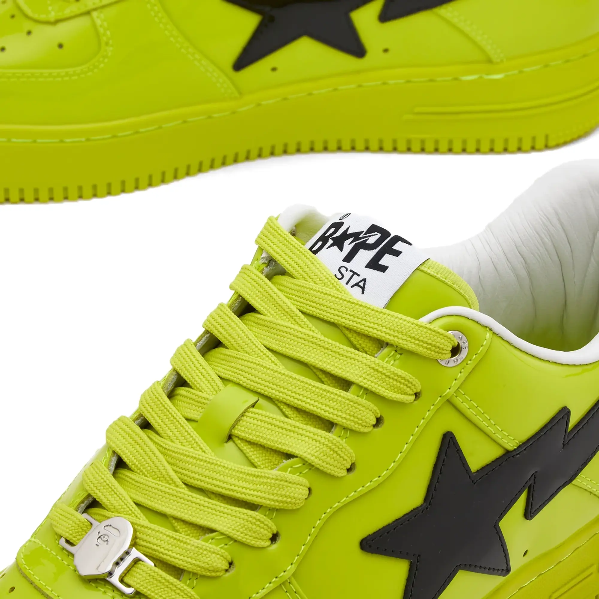 A Bathing Ape Men's BAPE Sta Painted Leather Sneaker Yellow