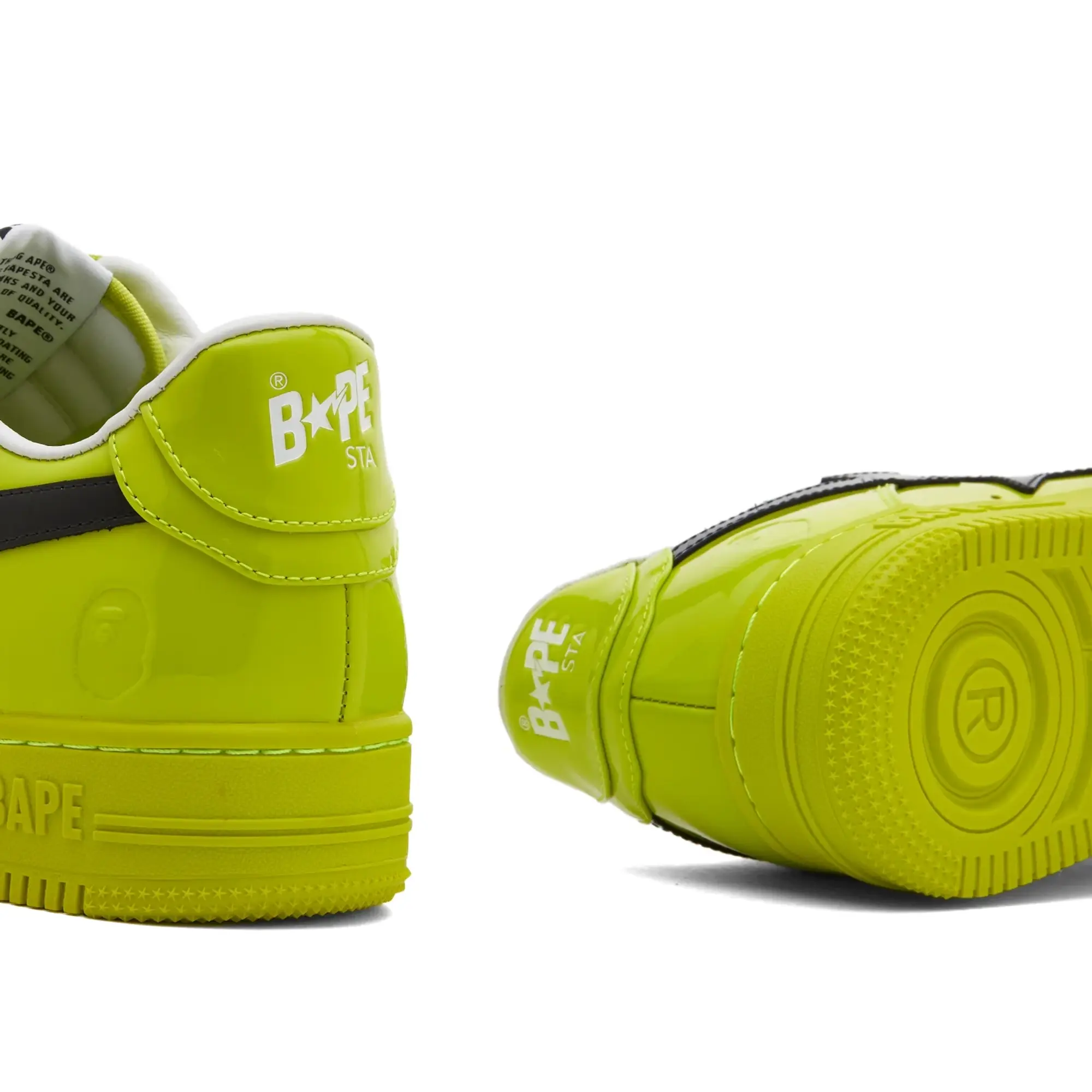 A Bathing Ape Men's BAPE Sta Painted Leather Sneaker Yellow