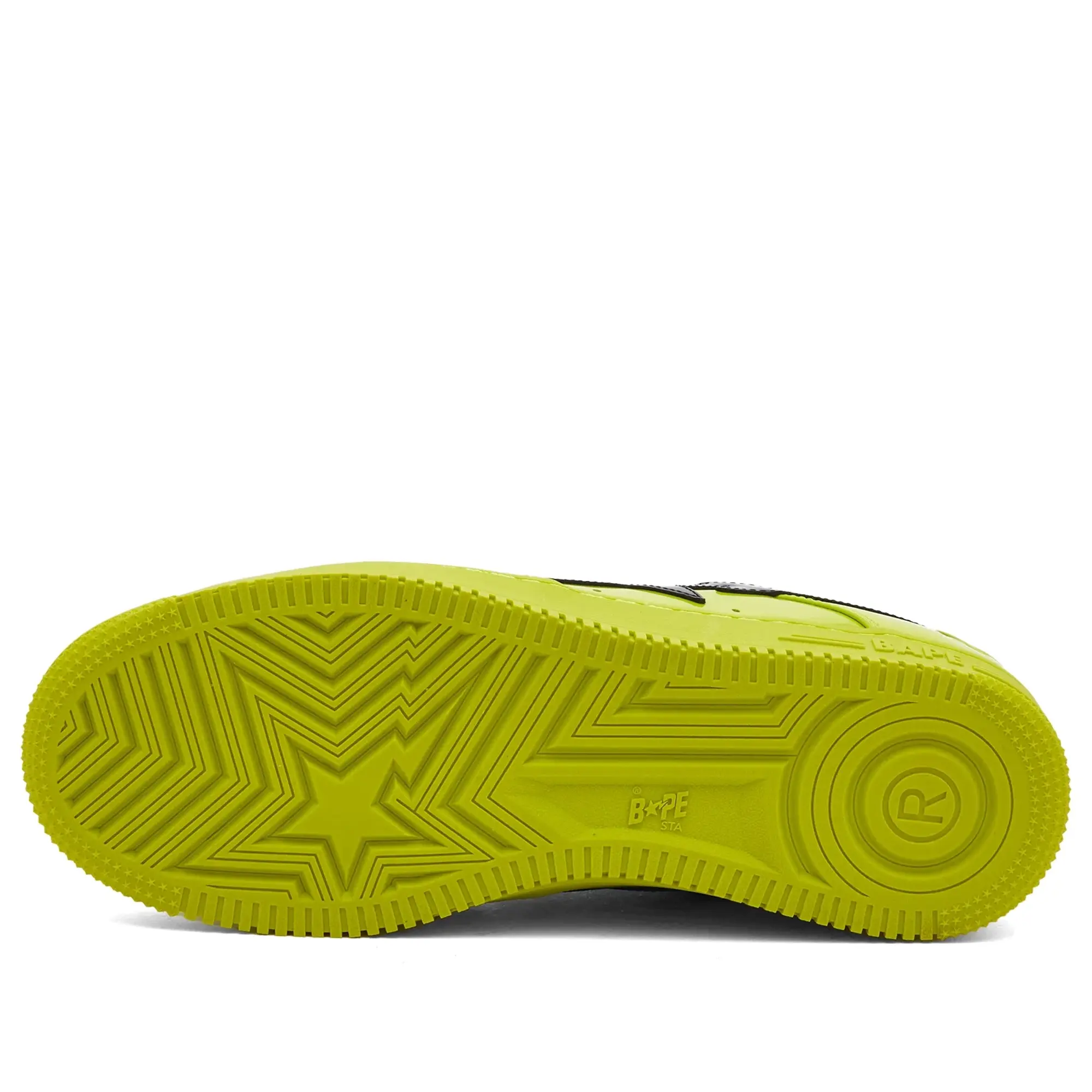 A Bathing Ape Men's BAPE Sta Painted Leather Sneaker Yellow