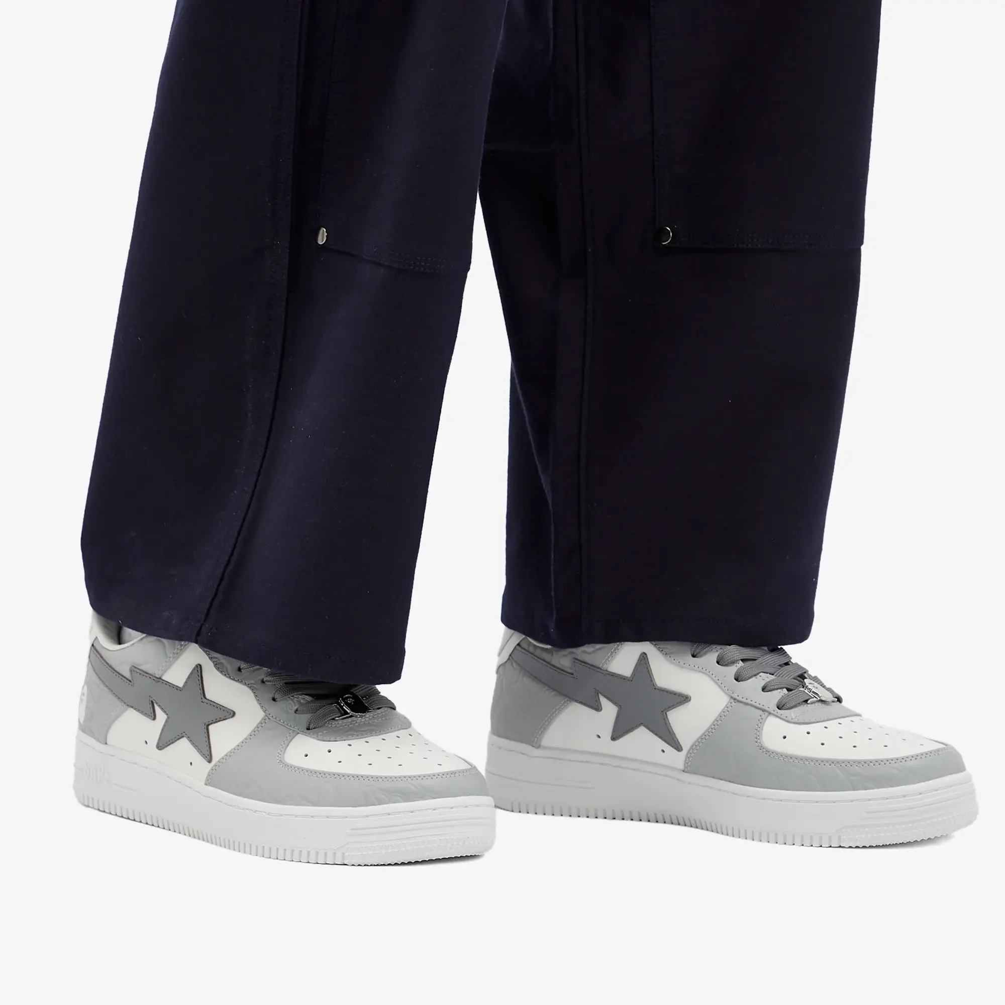 A Bathing Ape Men's BAPE Sta Nubuck Camo Sneaker Grey