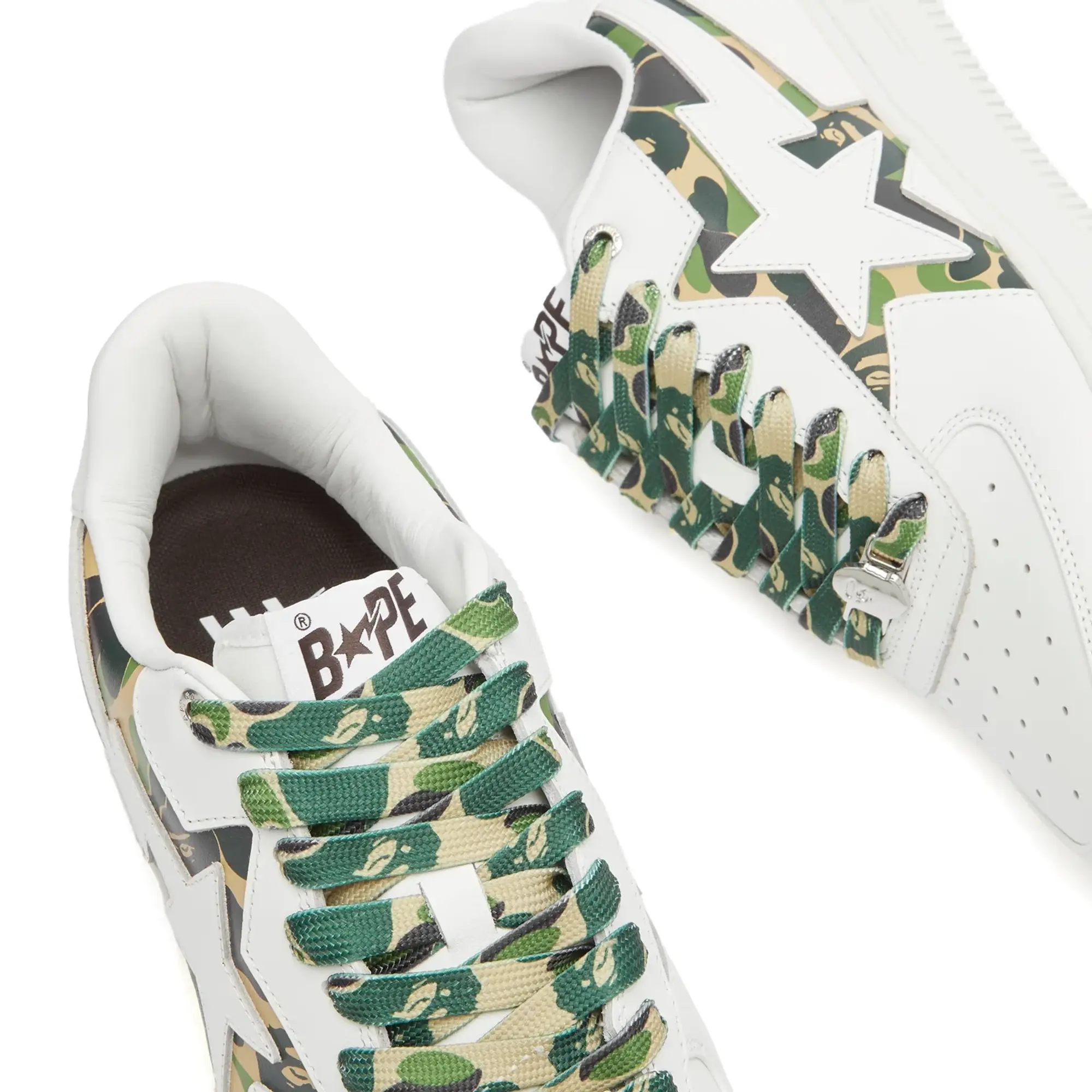 A Bathing Ape Men's BAPE Sta ABC Camo Cut Out Sneaker Green