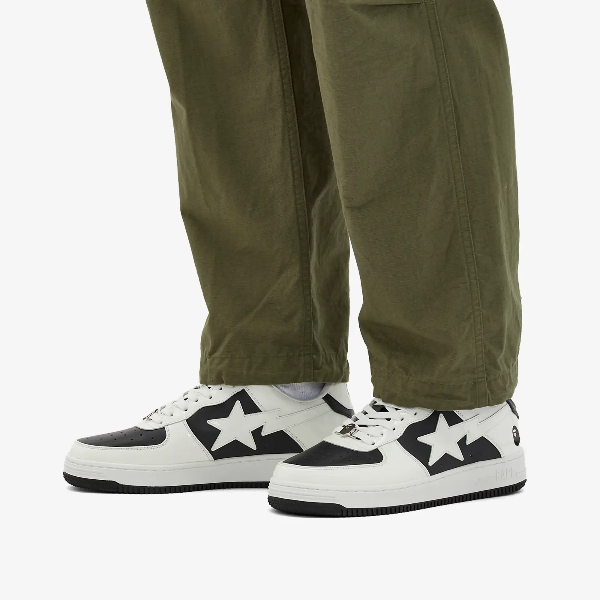 A Bathing Ape Men's BAPE Sta Leather Sneaker Black