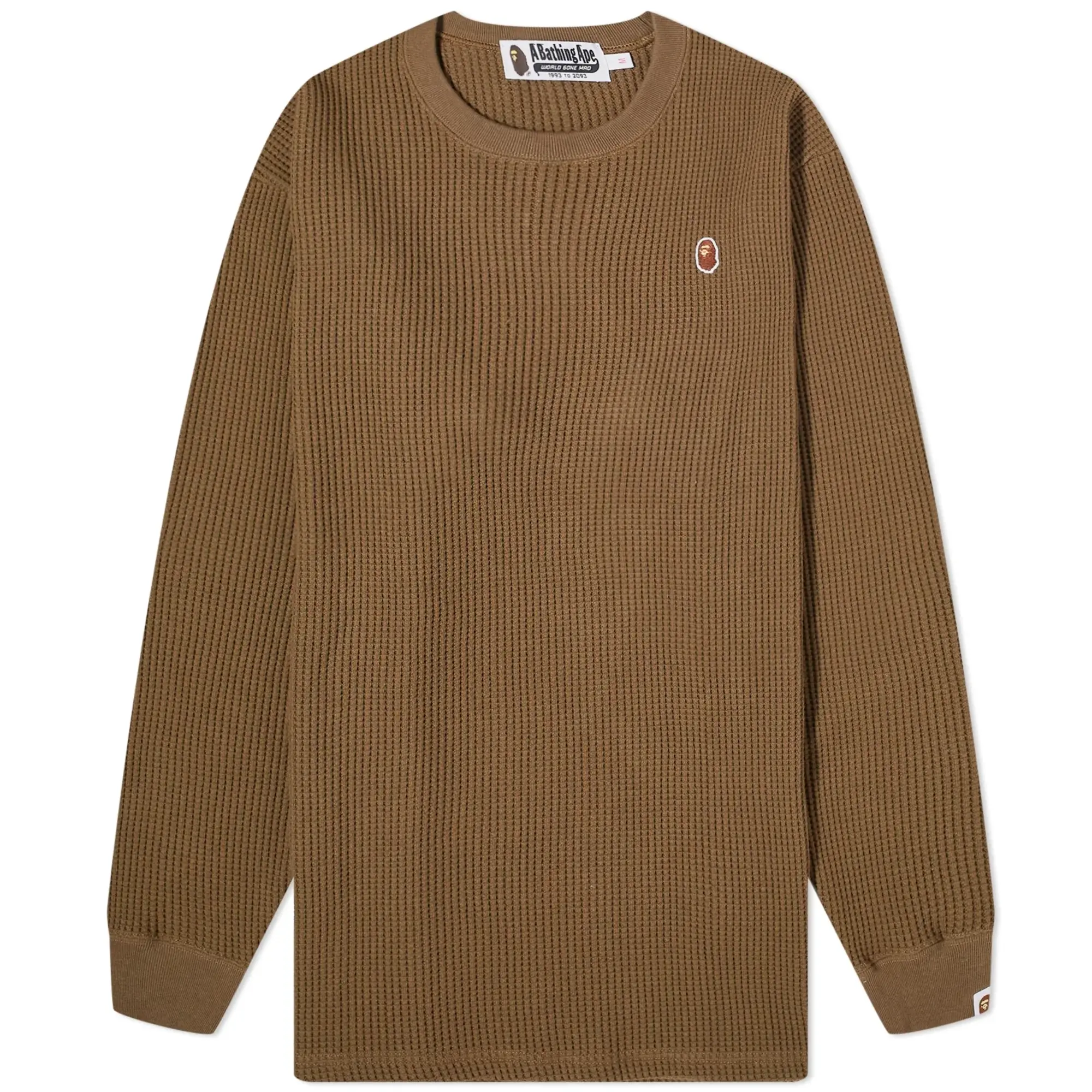 A Bathing Ape Women's Ape Head Waffle Top Olive Drab