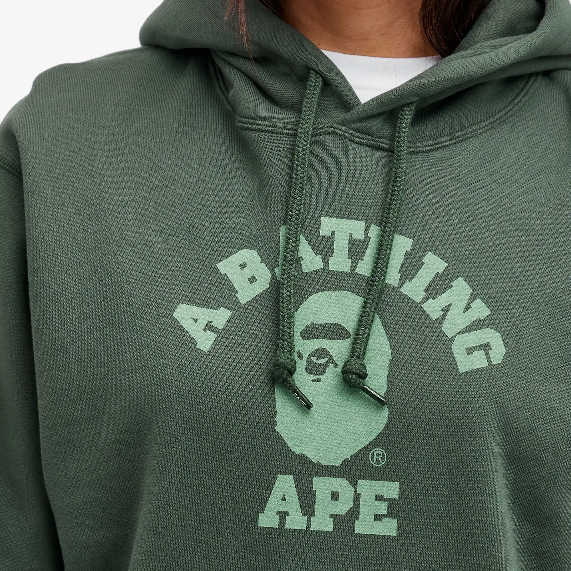 A Bathing Ape Women's College Pullover Hoodie Green