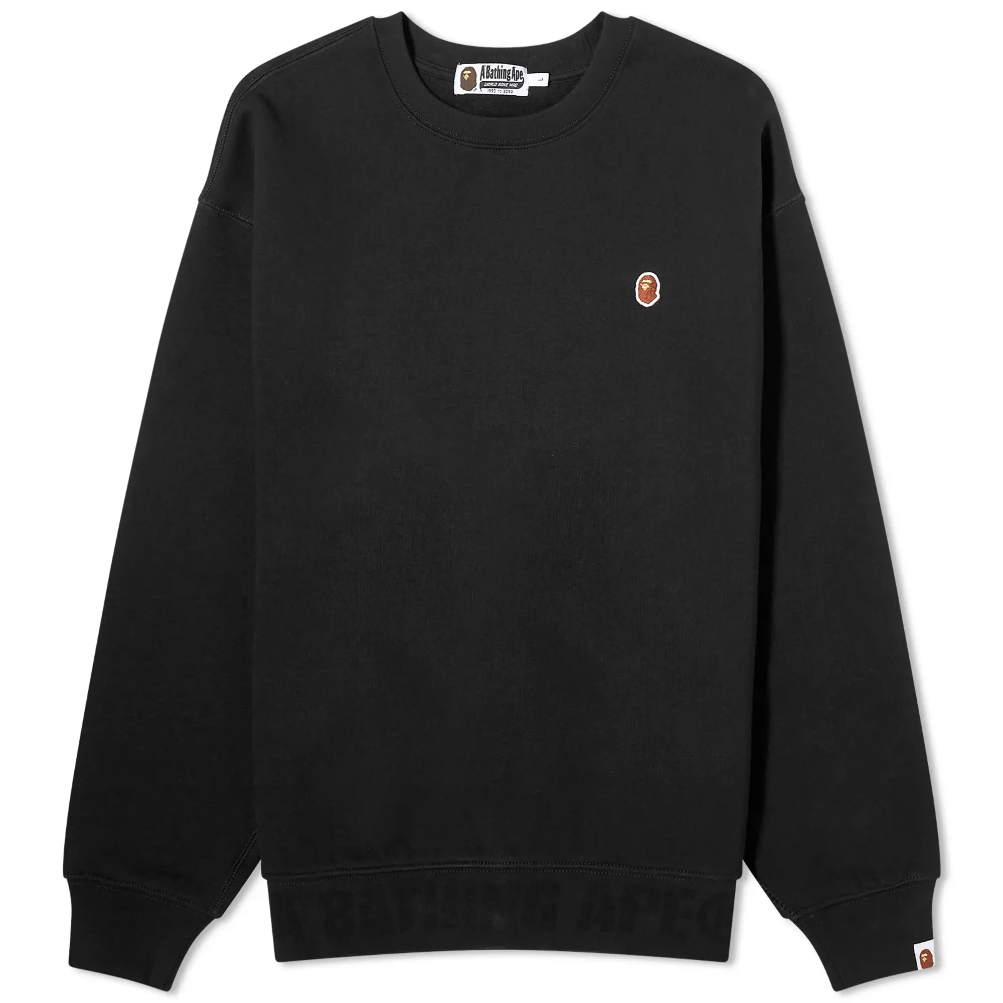 A Bathing Ape Men's Ape Head One Point Crewneck Black