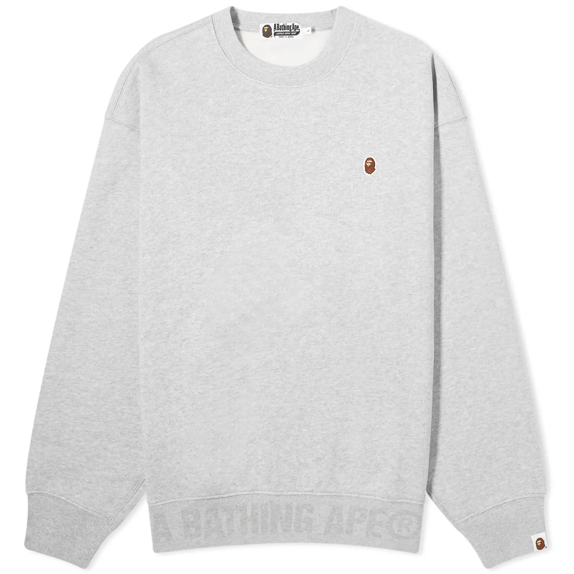 A Bathing Ape Men's Ape Head One Point Crewneck Gray