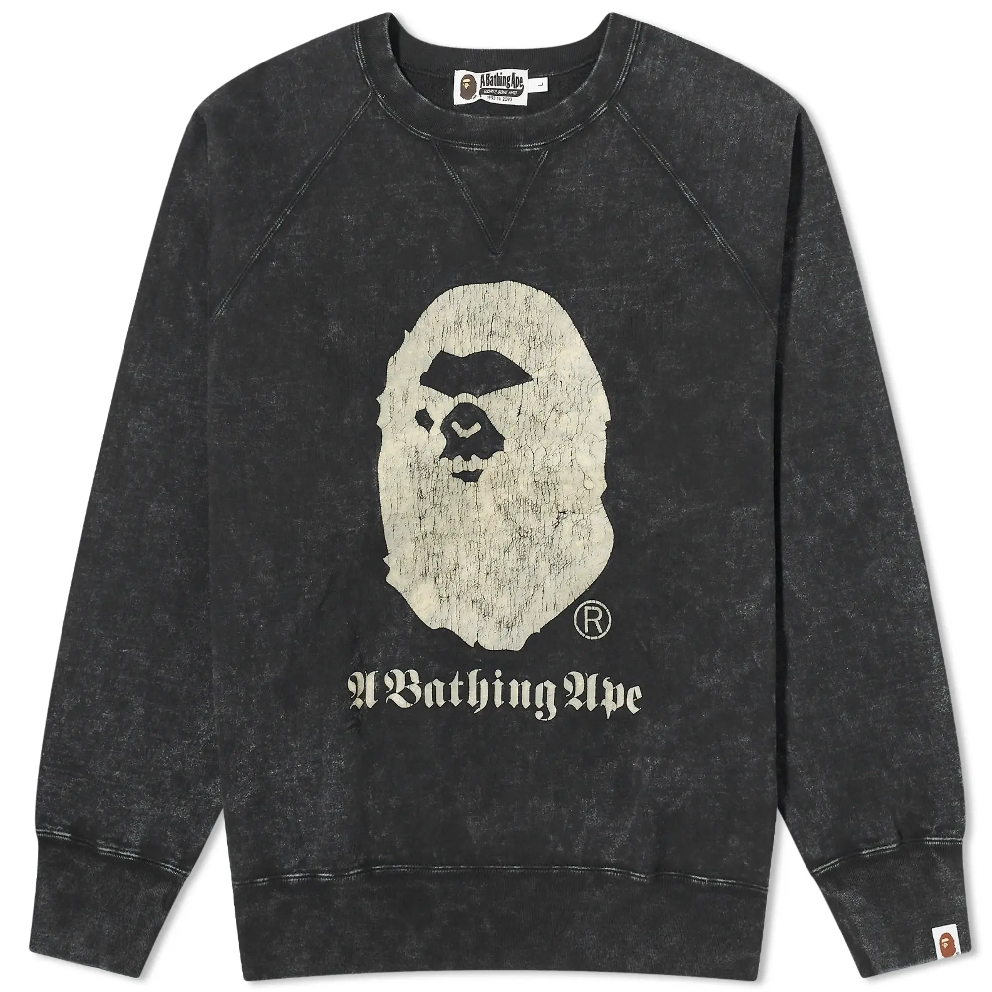 A Bathing Ape Men's Overdye Crew Neck Sweatshirt Black