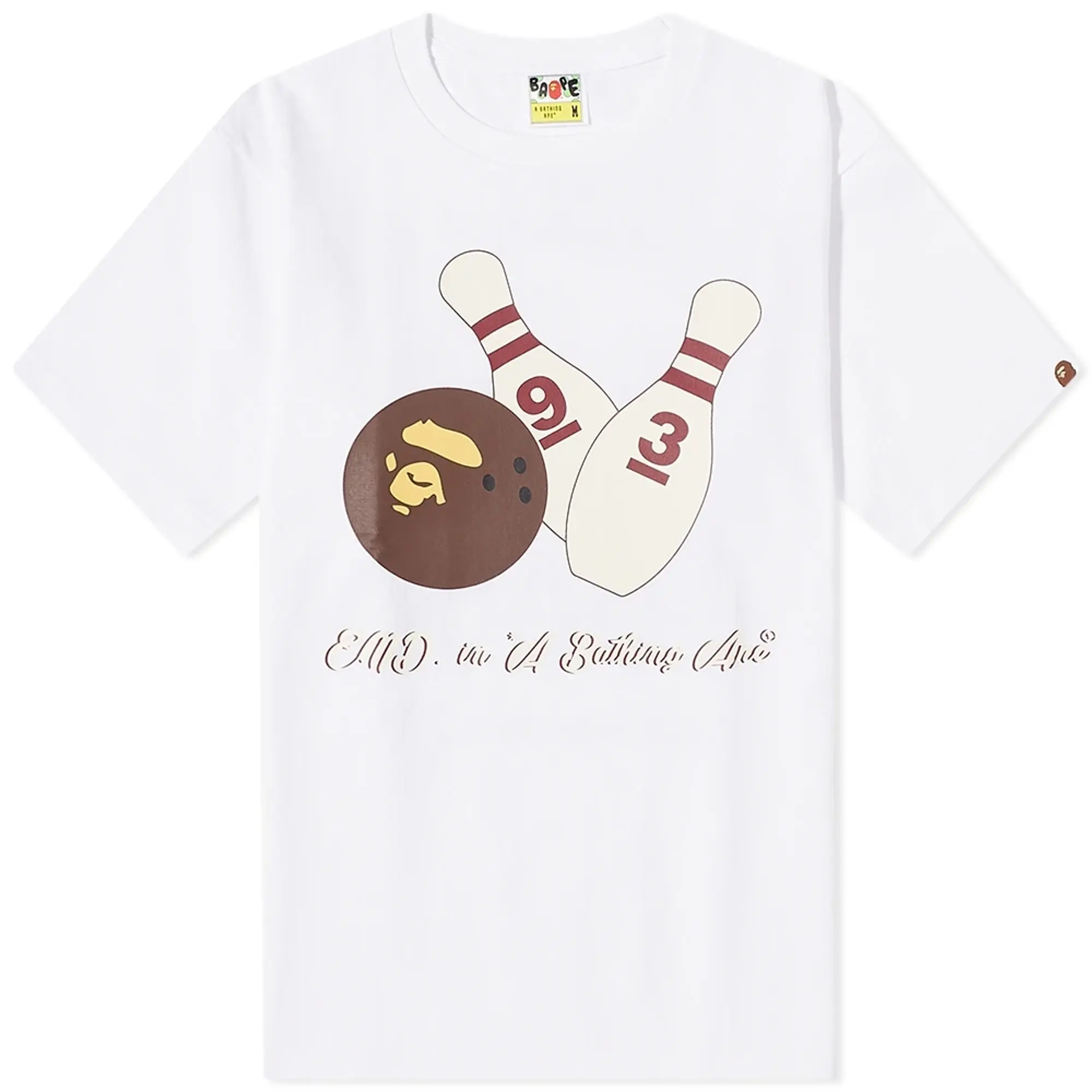 END. x A Bathing Ape Men's 'Bowling' T-Shirt White