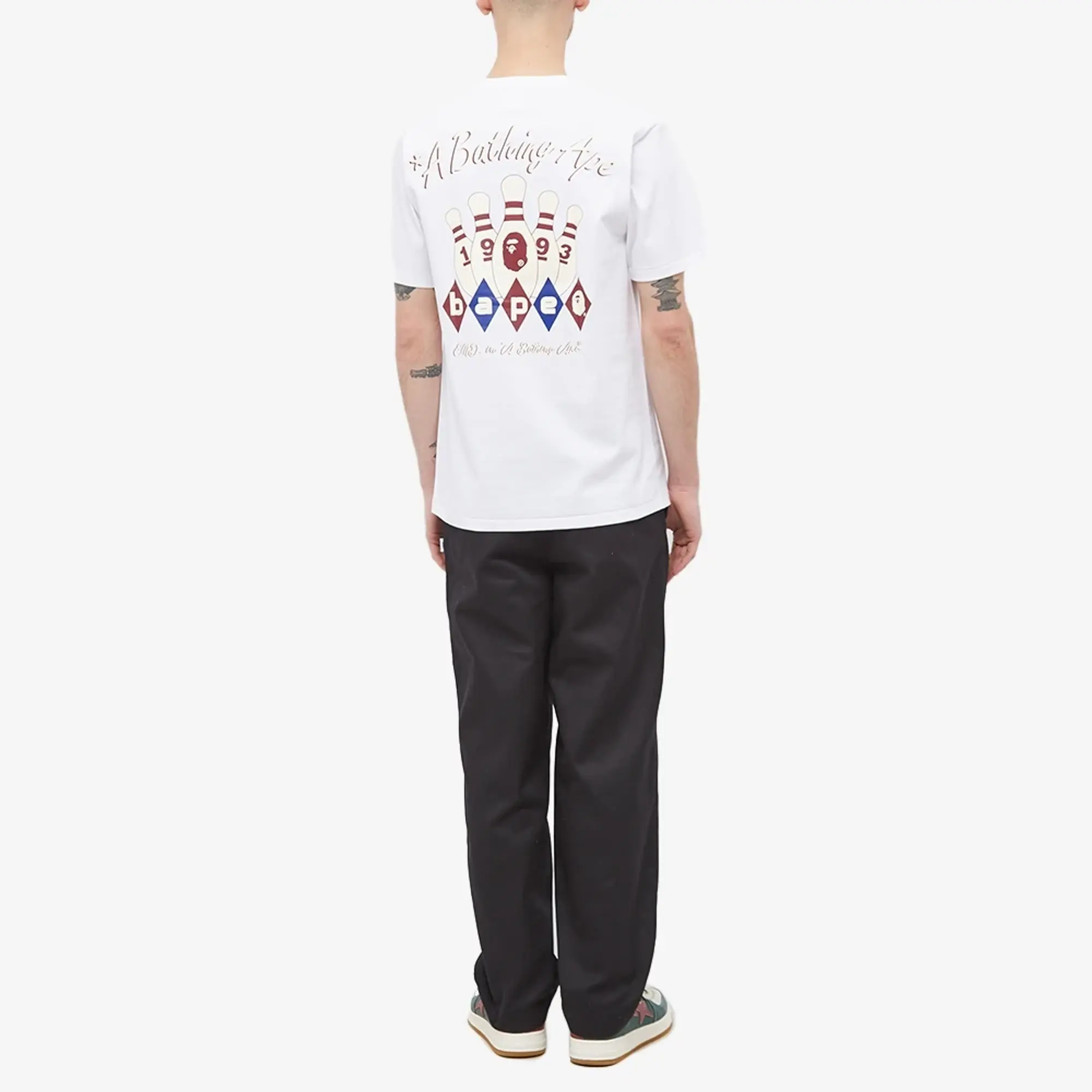 END. x A Bathing Ape Men's 'Bowling' T-Shirt White
