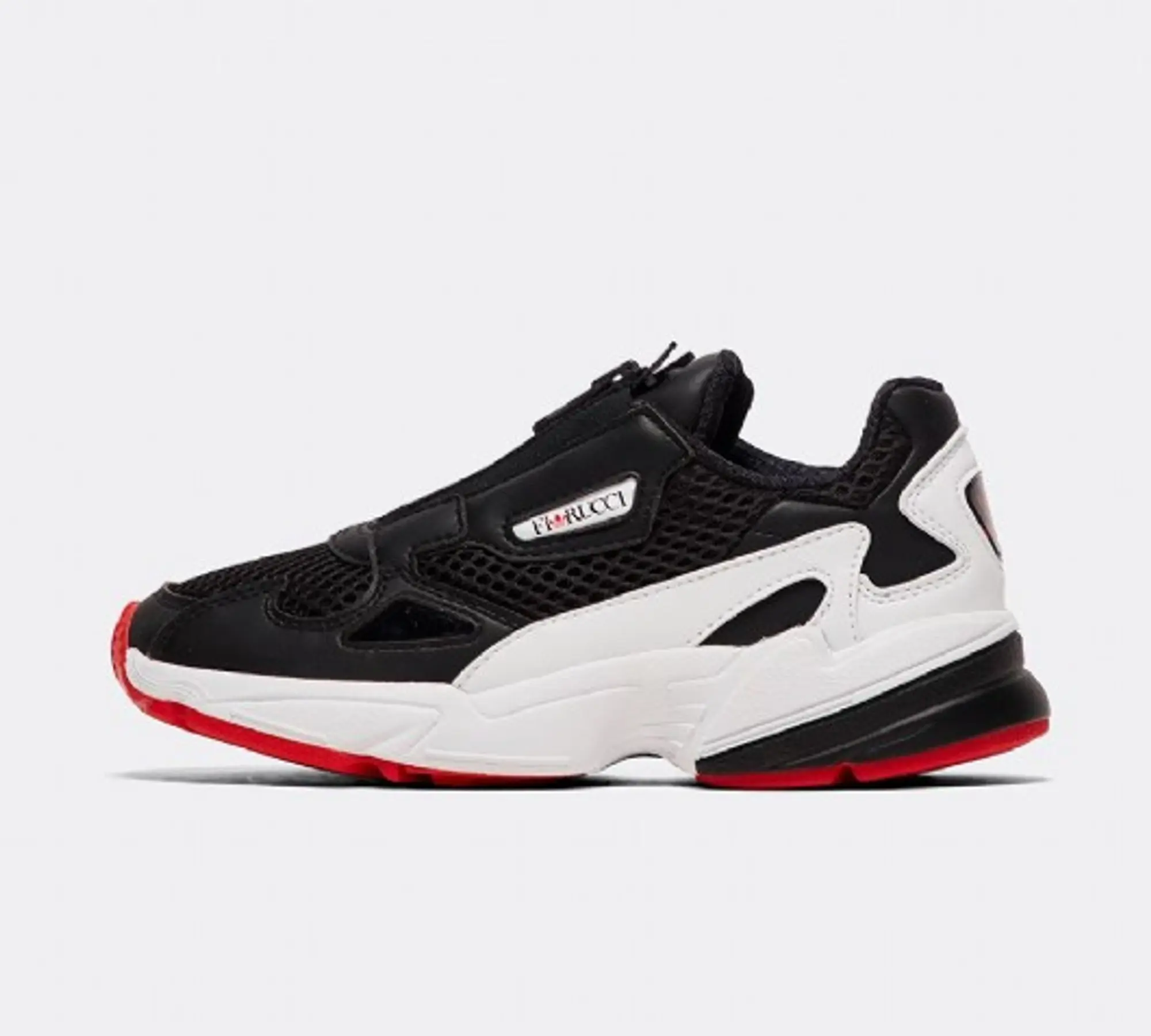 adidas Originals X Fiorucci Falcon Zip Trainer Black white red EF3644 FOOTY.COM