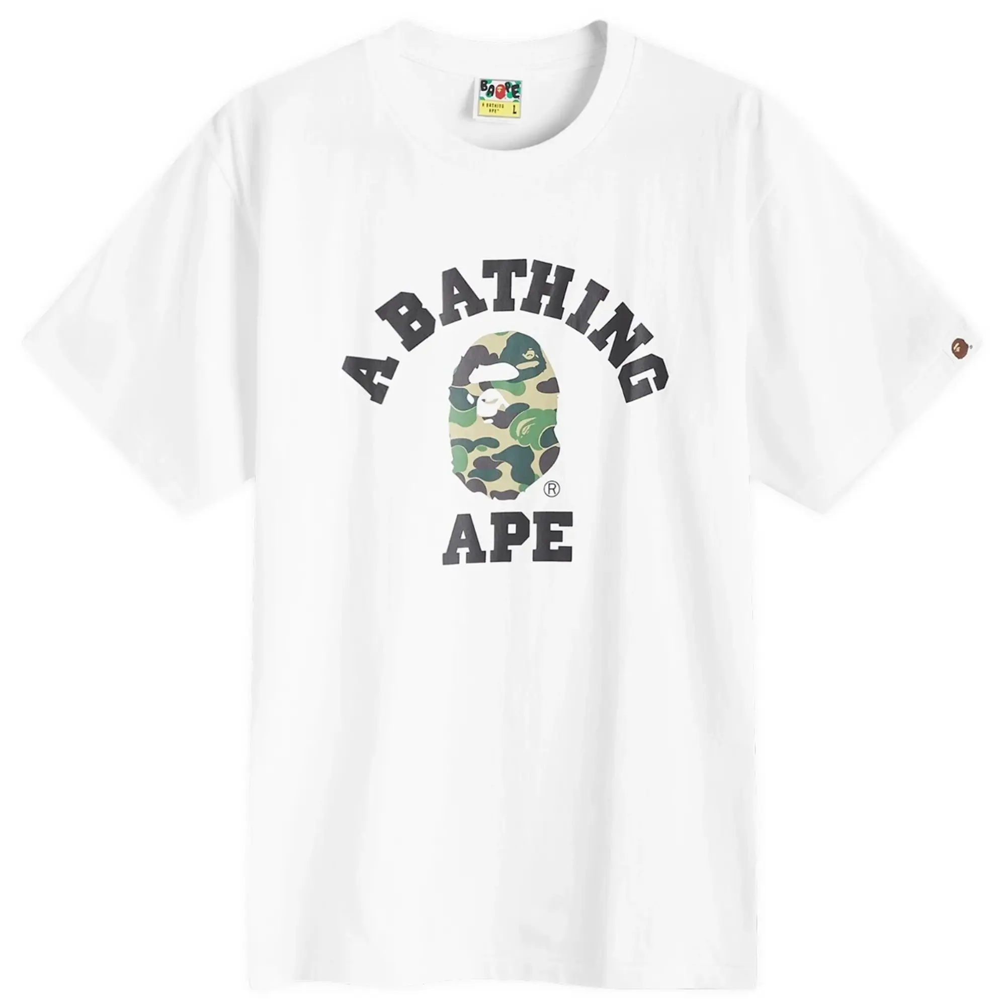 T-Shirt A Bathing Ape Abc Camo College Tee White/ Green Xxl