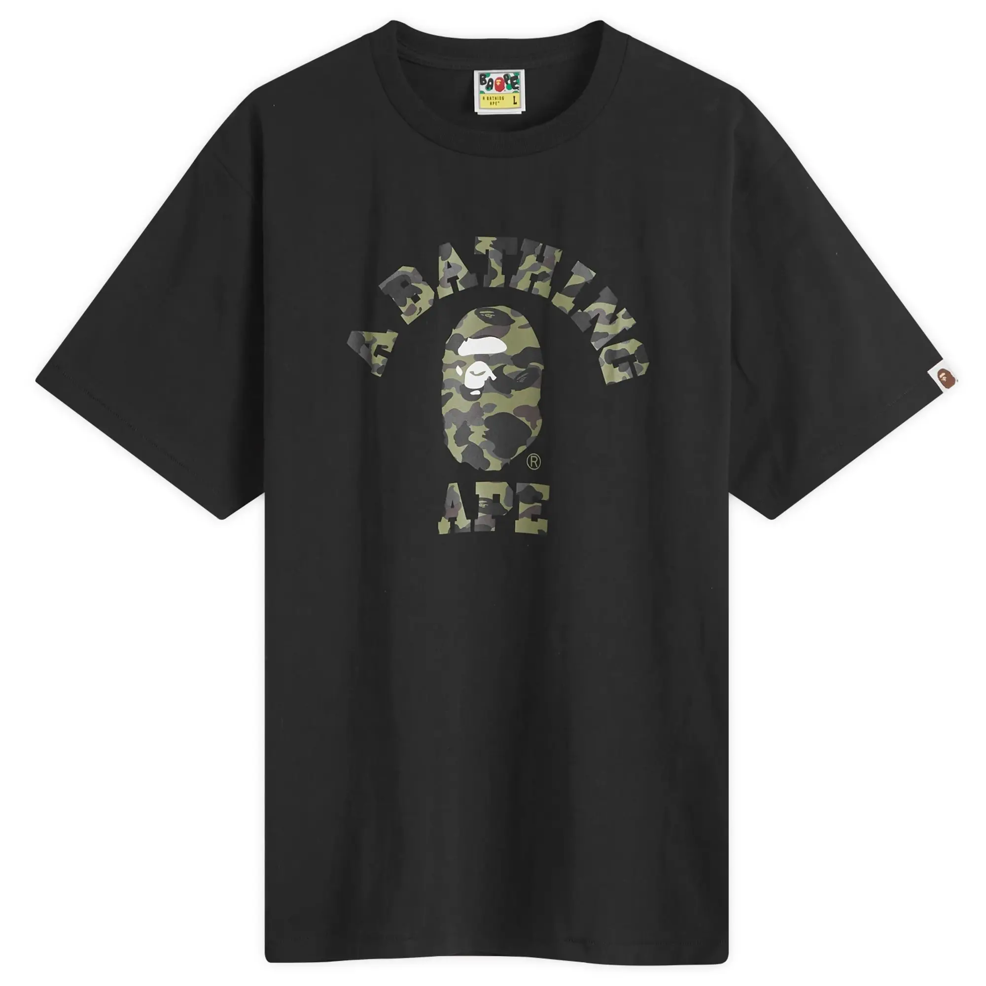 A Bathing Ape Men's 1st Camo College T-Shirt Black/Green