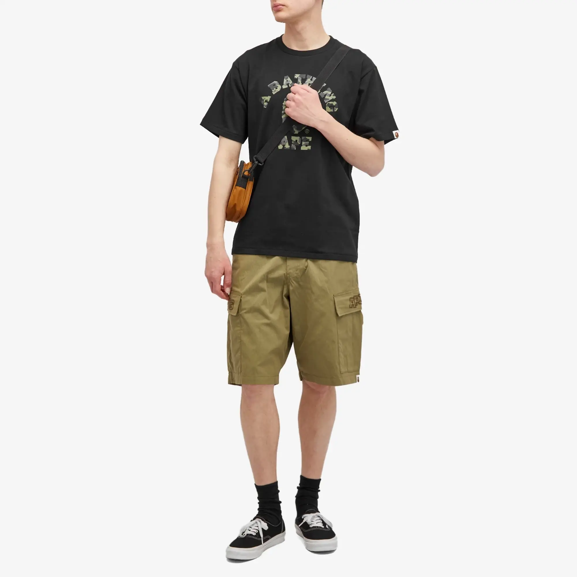 A Bathing Ape Men's 1st Camo College T-Shirt Black/Green