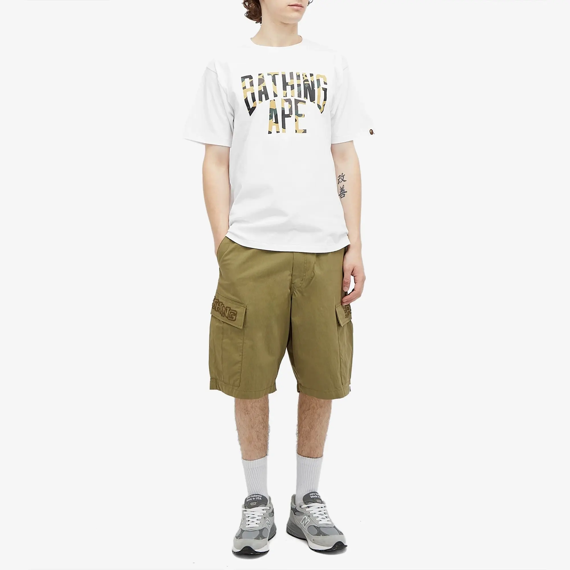 T-Shirt A Bathing Ape 1St Camo Nyc Logo Tee White Xxl
