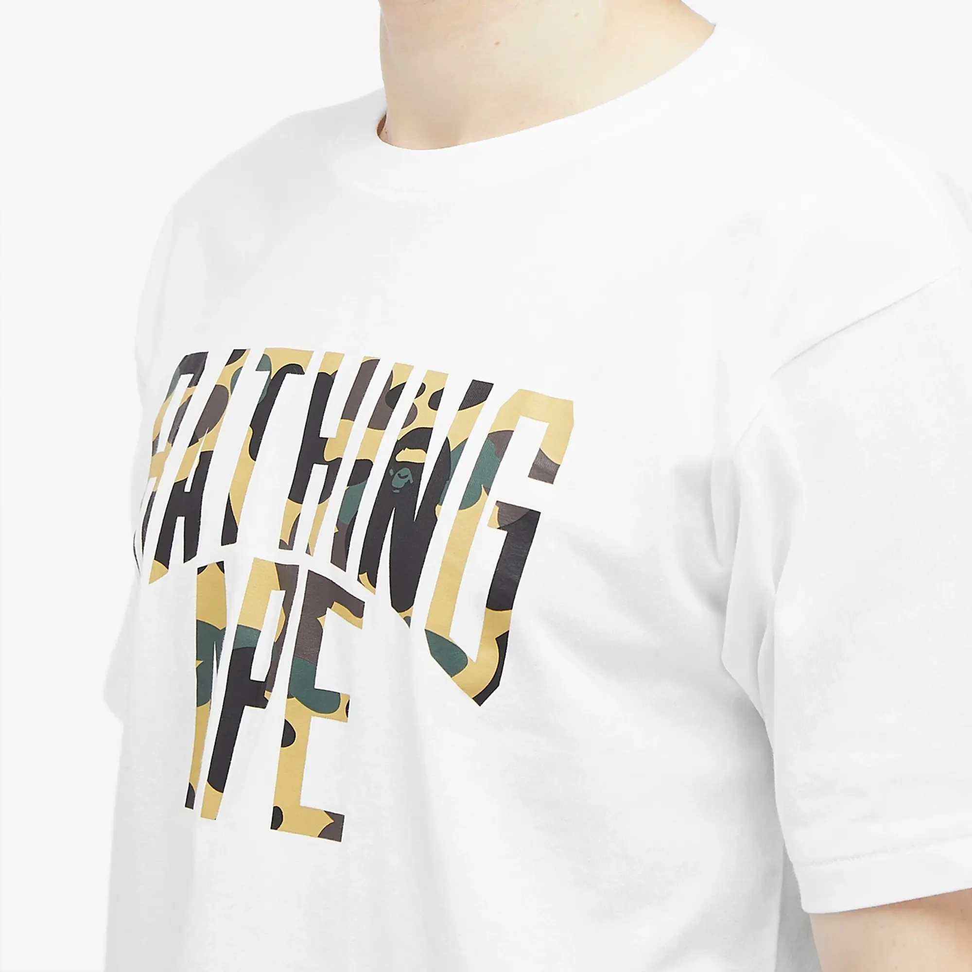 T-Shirt A Bathing Ape 1St Camo Nyc Logo Tee White Xxl