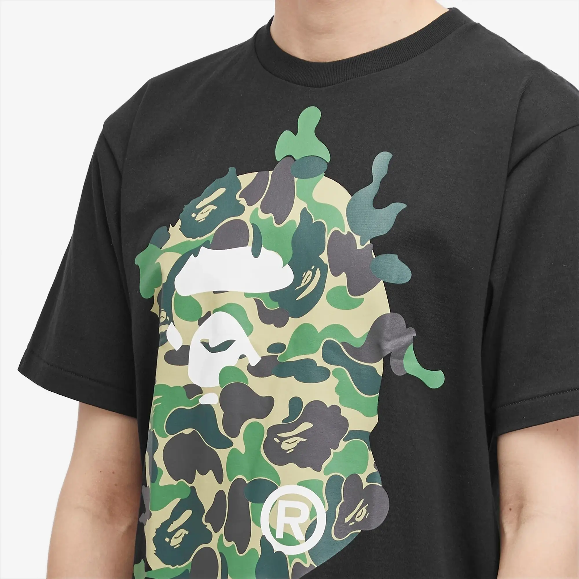 A Bathing Ape Men's ABC Camo Rebuild Big Ape Head T-Shirt Black/Green