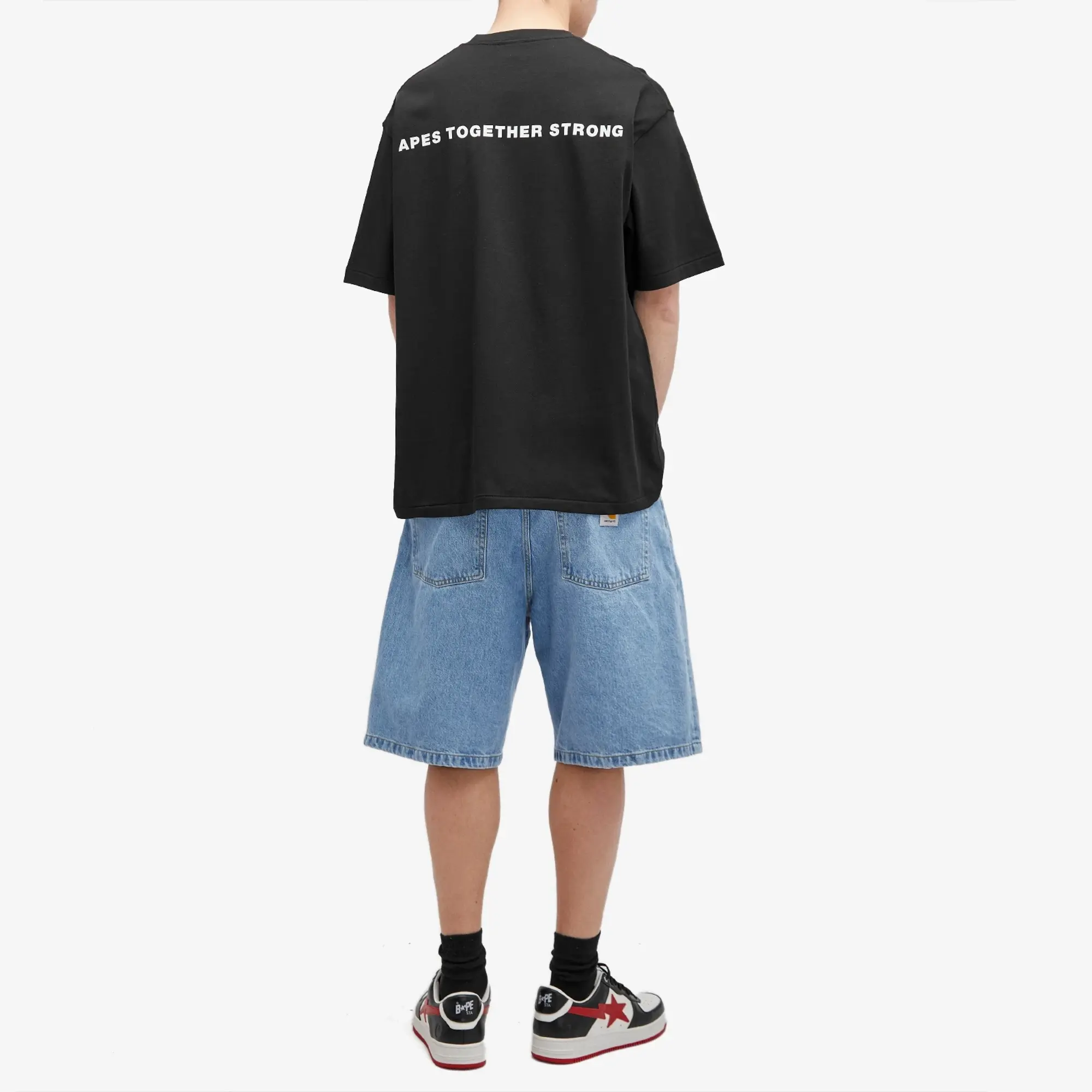 A Bathing Ape Men's One Point Shark Sejin T-Shirt Black