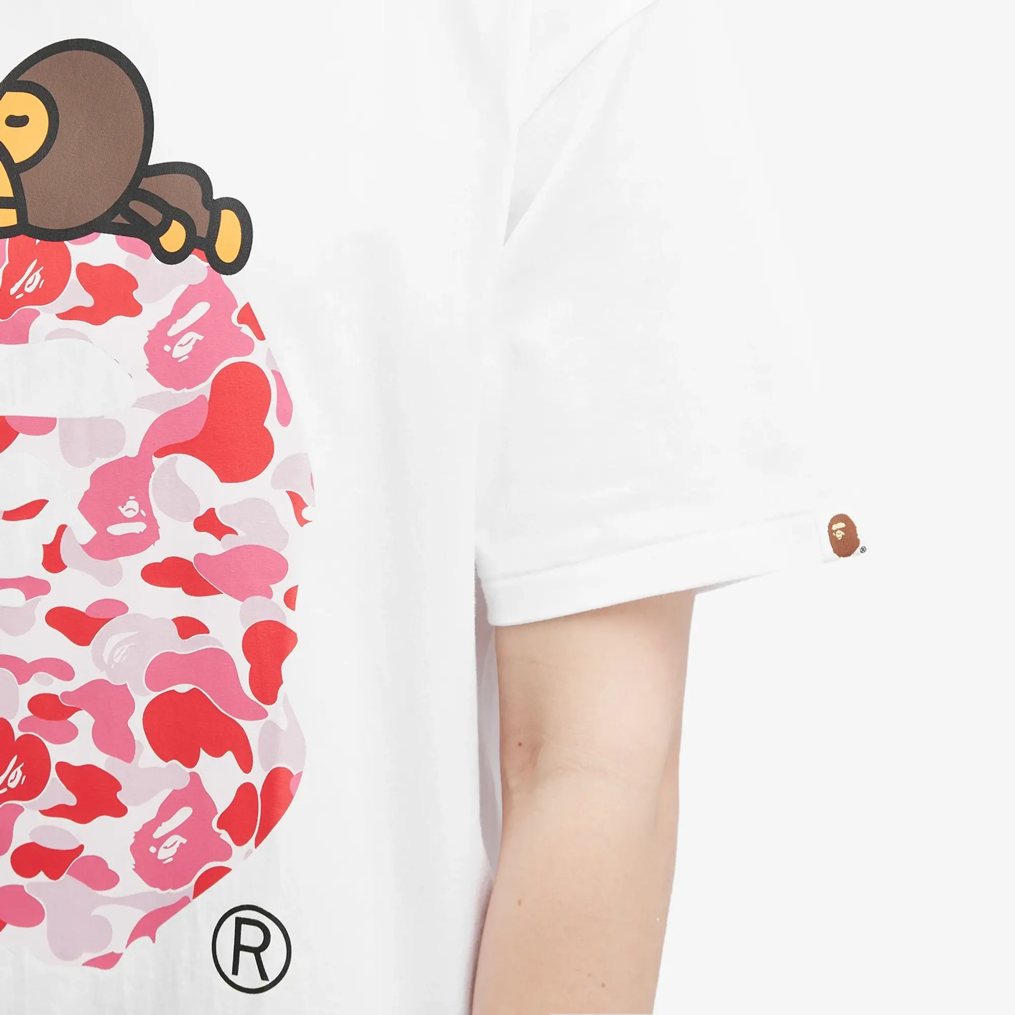 A Bathing Ape Men's ABC Camo on Big Ape T-Shirt White/Pink