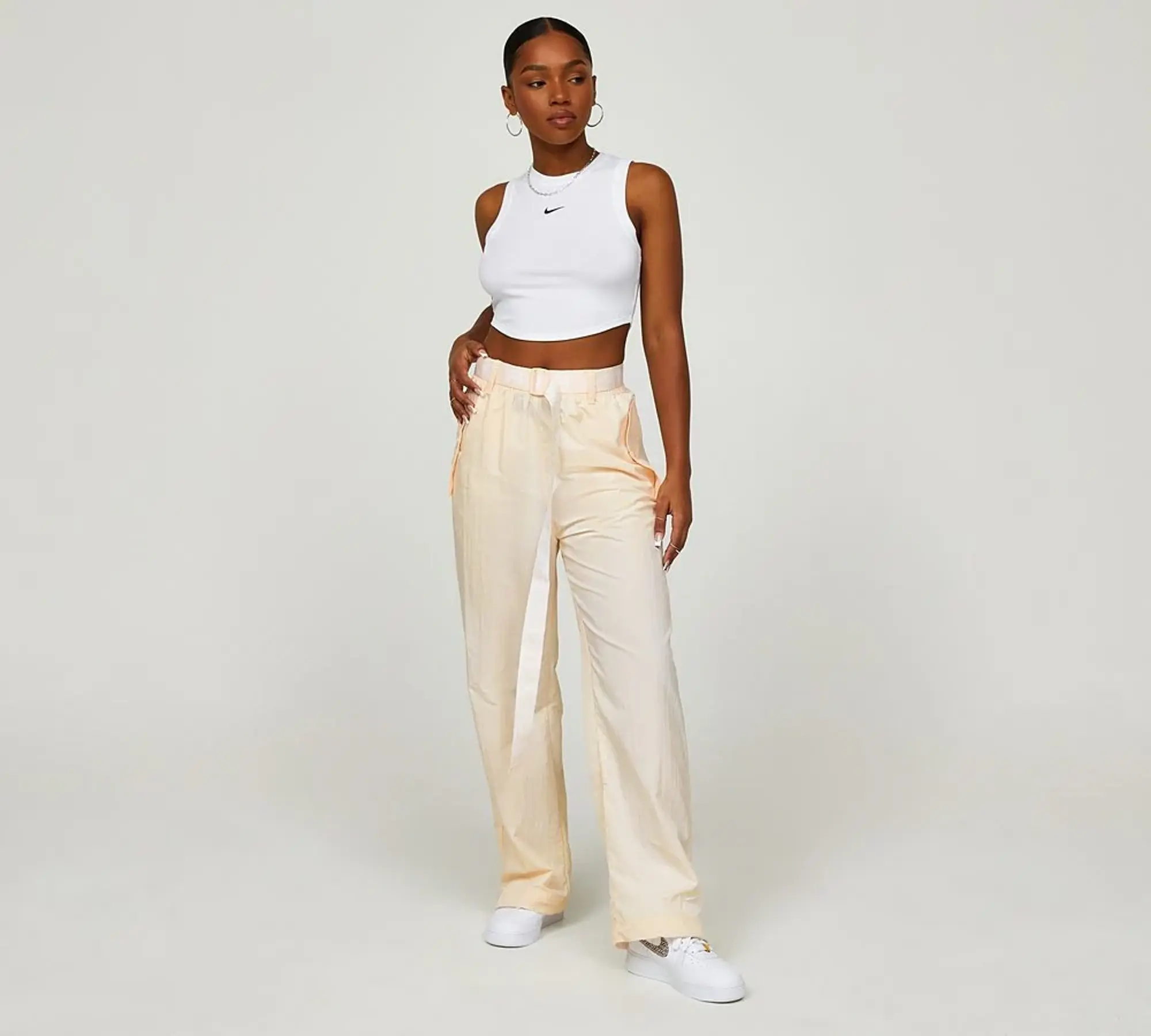 Nike Womens Air High Rise Woven Pant - Guava Ice / White