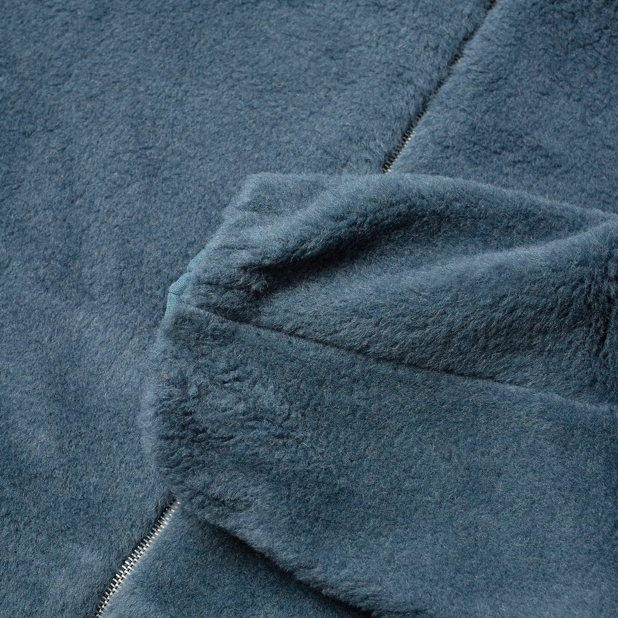 Pangaia Recycled Wool Fleece Reversible Bomber Jacket Storm Blue