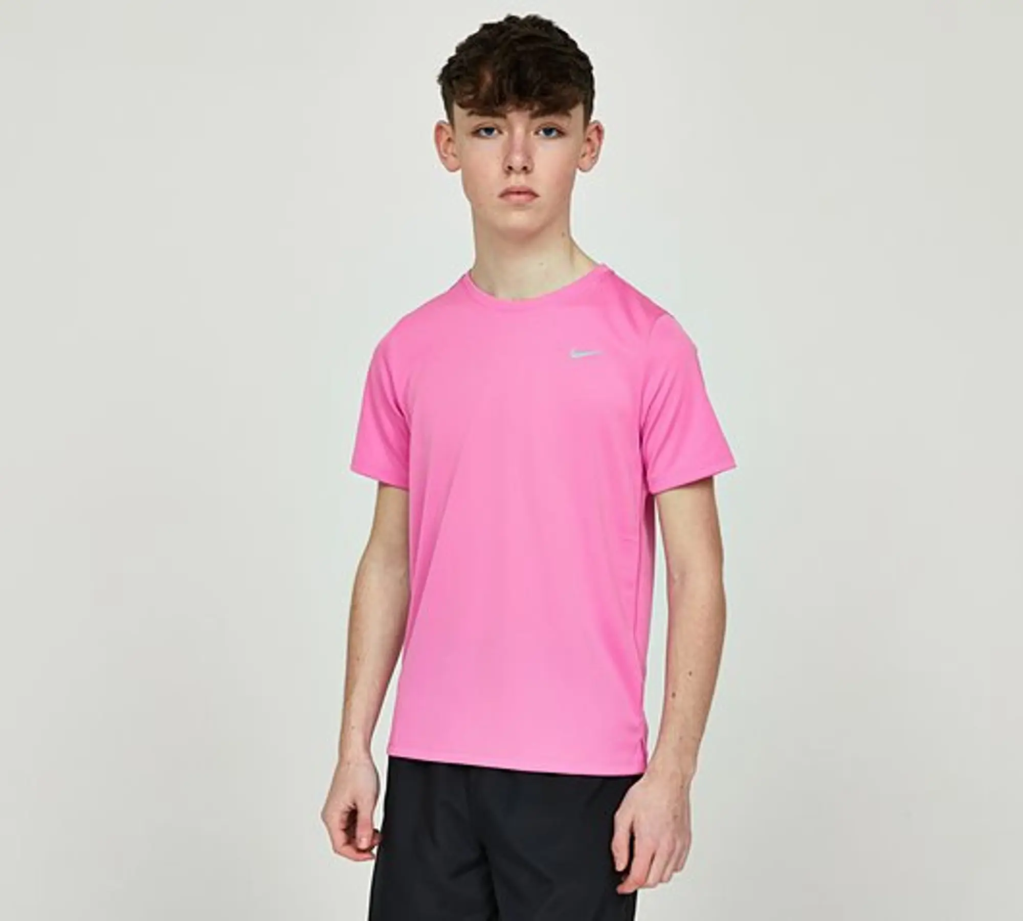 Nike Junior Dri FIT Miler T Shirt Pink Size M B Pink FD0237 675 FOOTY.COM