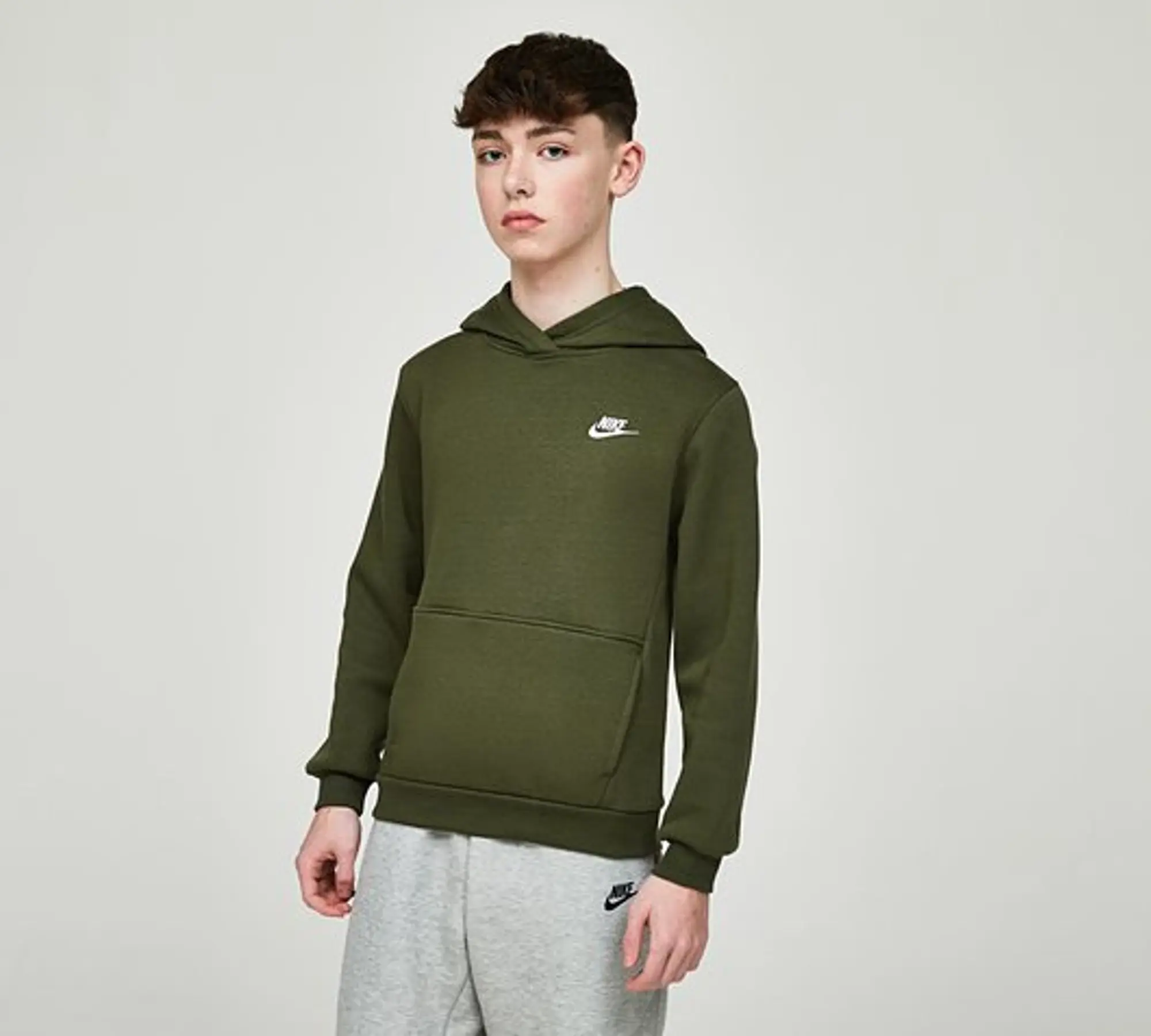 Nike Junior Club Overhead Hoodie - Green - Size S/B - Green